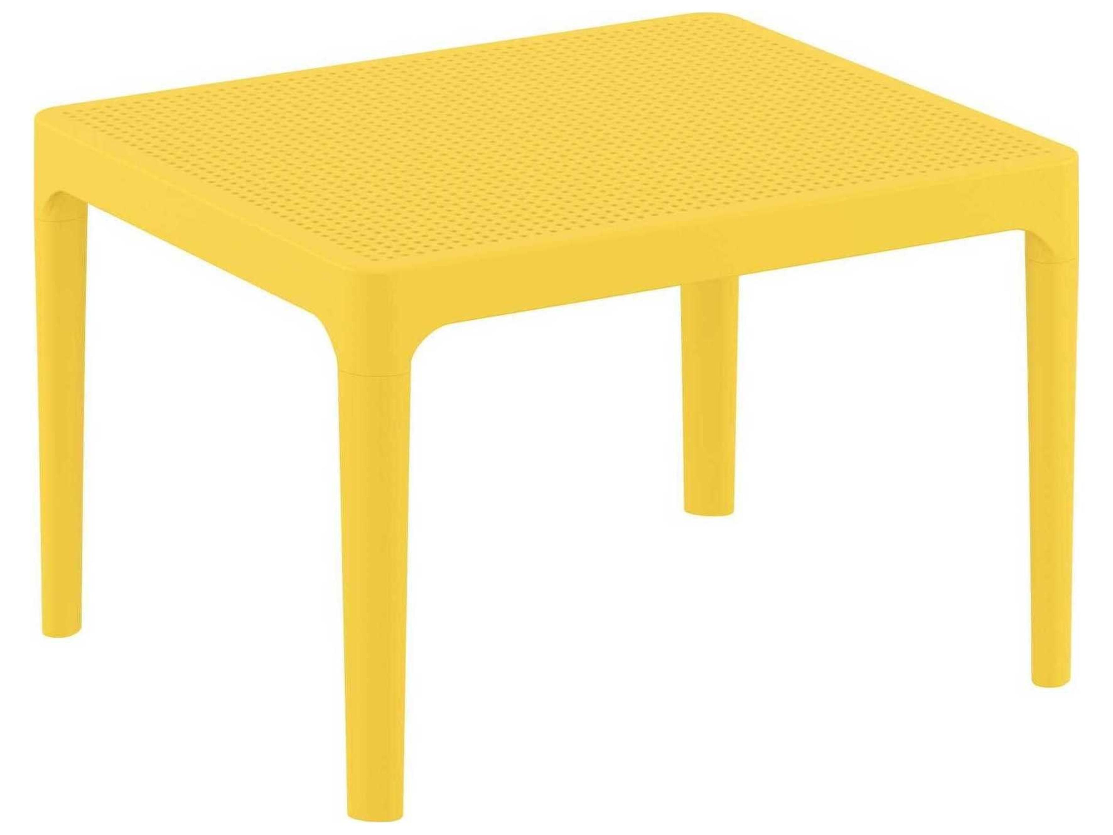 Sky Yellow Polypropylene Rectangular End Table
