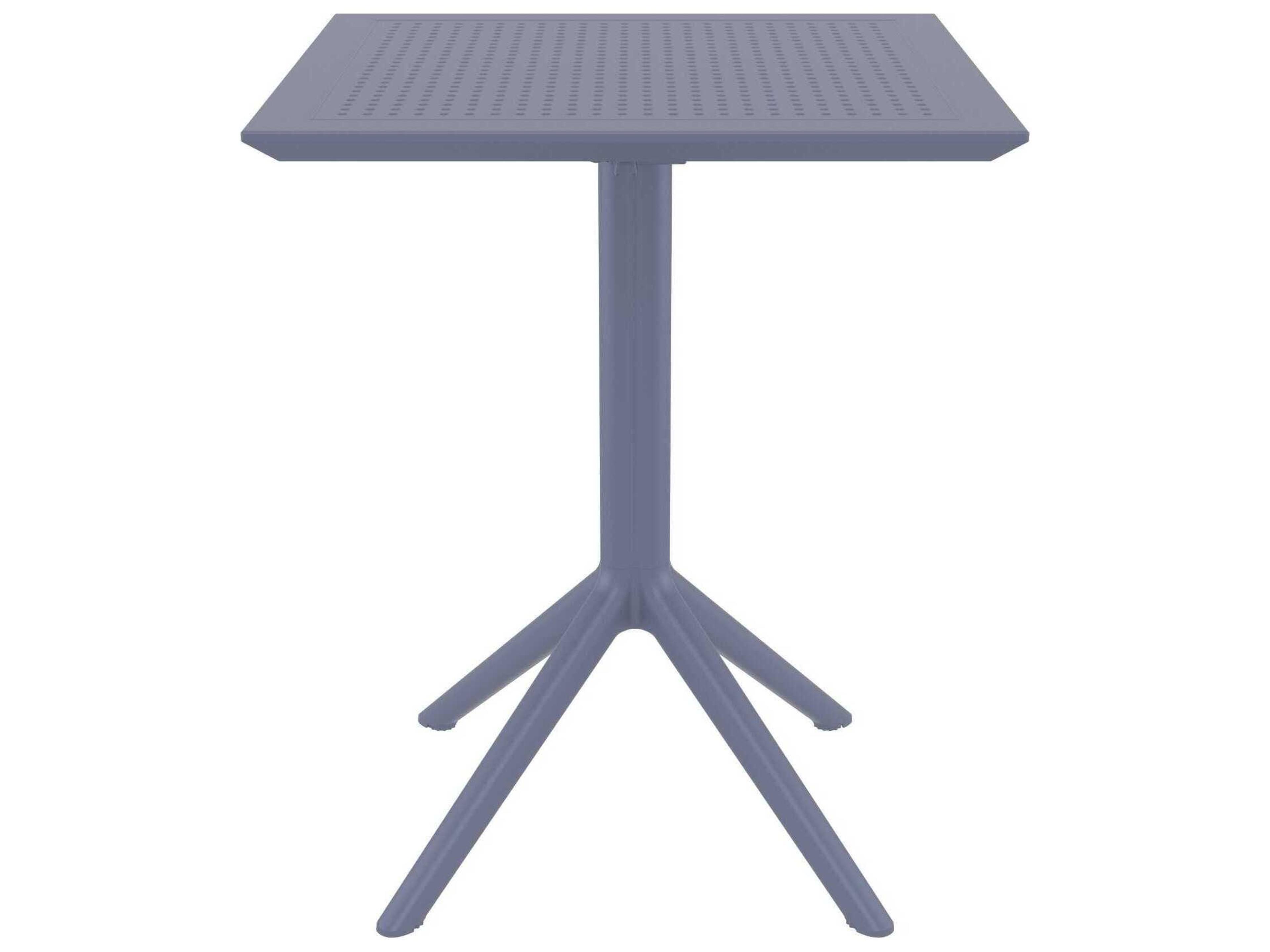 Compamia Sky Dark Gray Polypropylene Square Dining Table