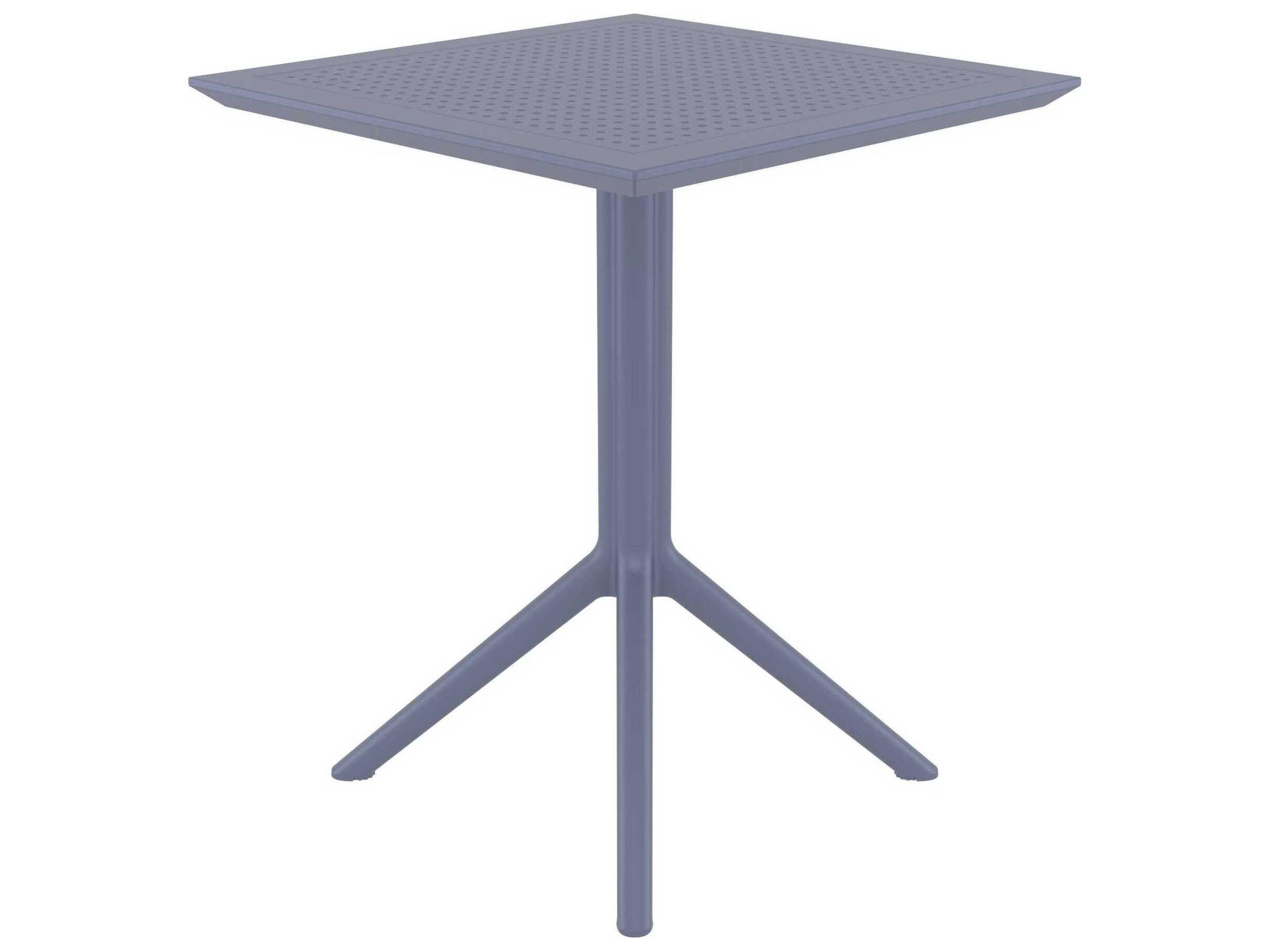 Compamia Sky Dark Gray Polypropylene Square Dining Table