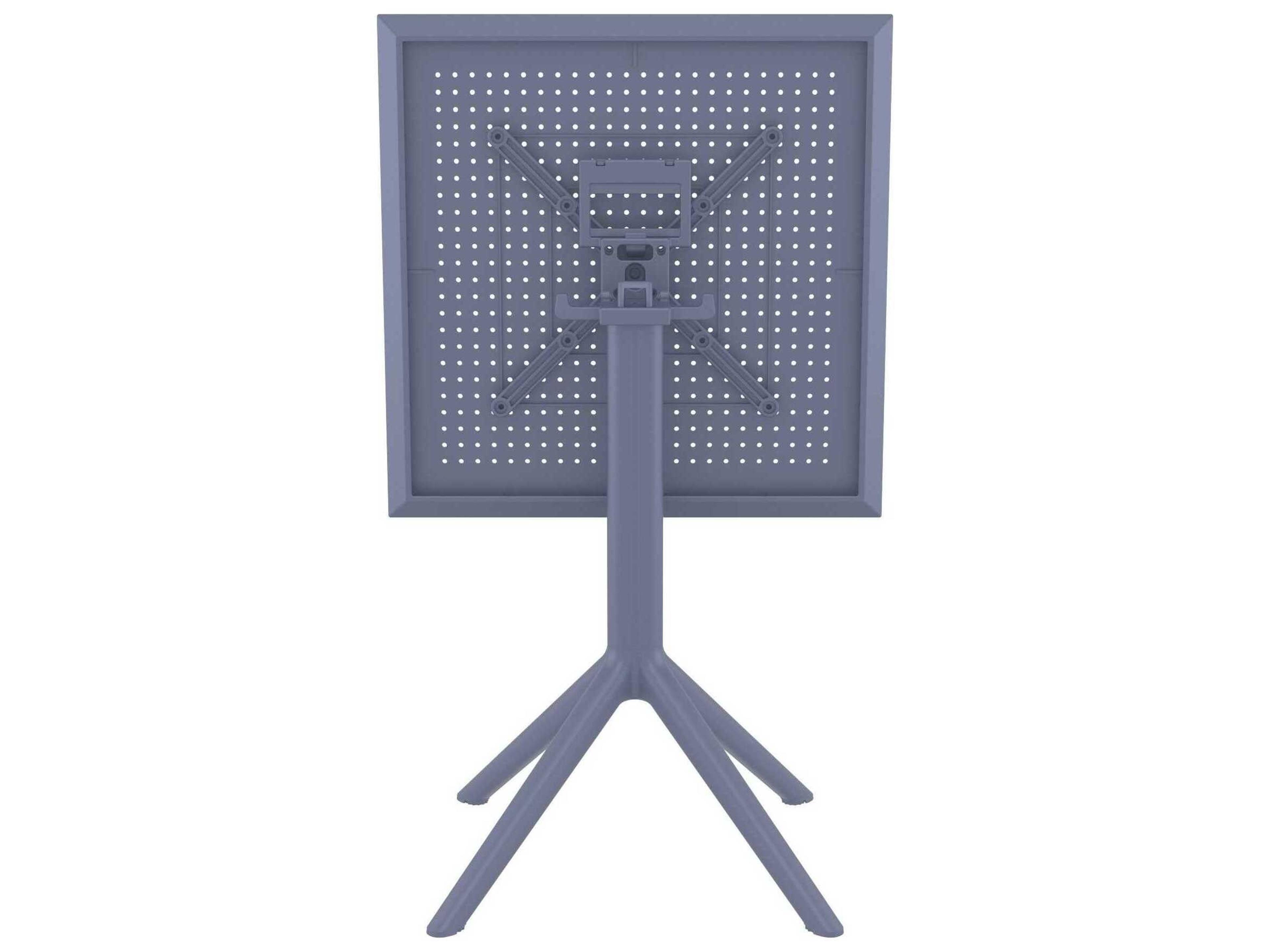 Compamia Sky Dark Gray Polypropylene Square Dining Table