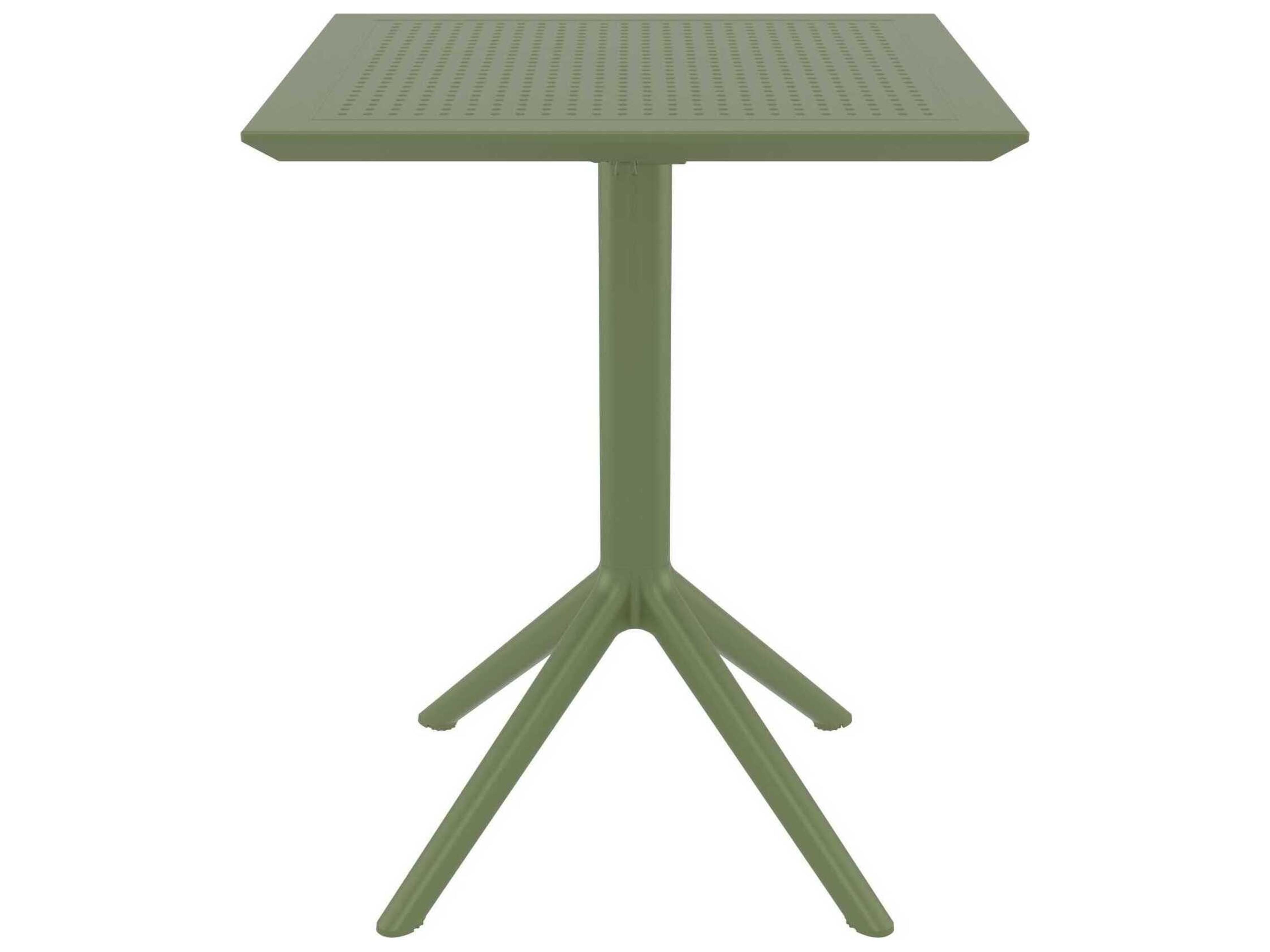 Compamia Sky Olive Green Polypropylene Square Dining Table
