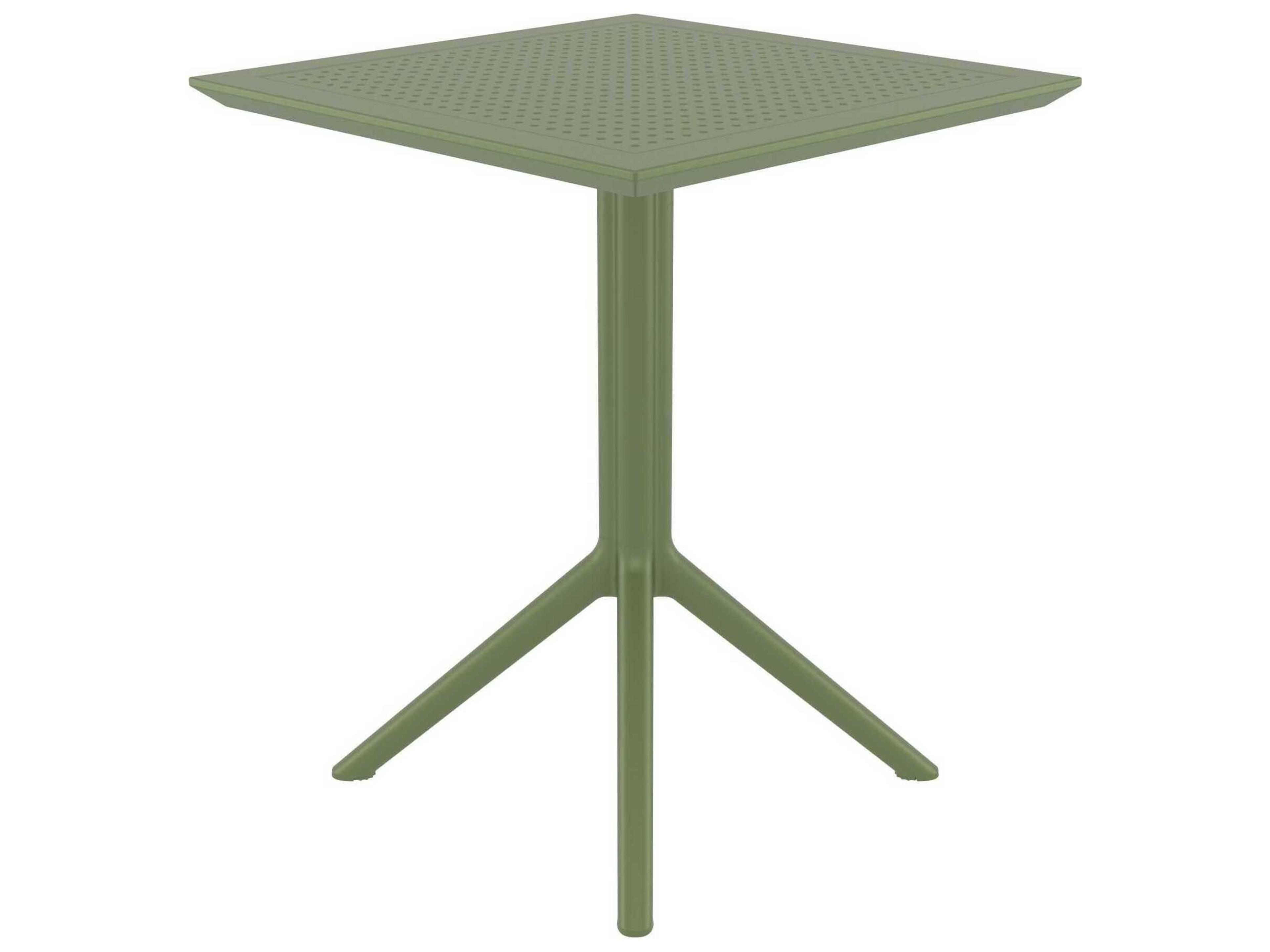 Compamia Sky Olive Green Polypropylene Square Dining Table