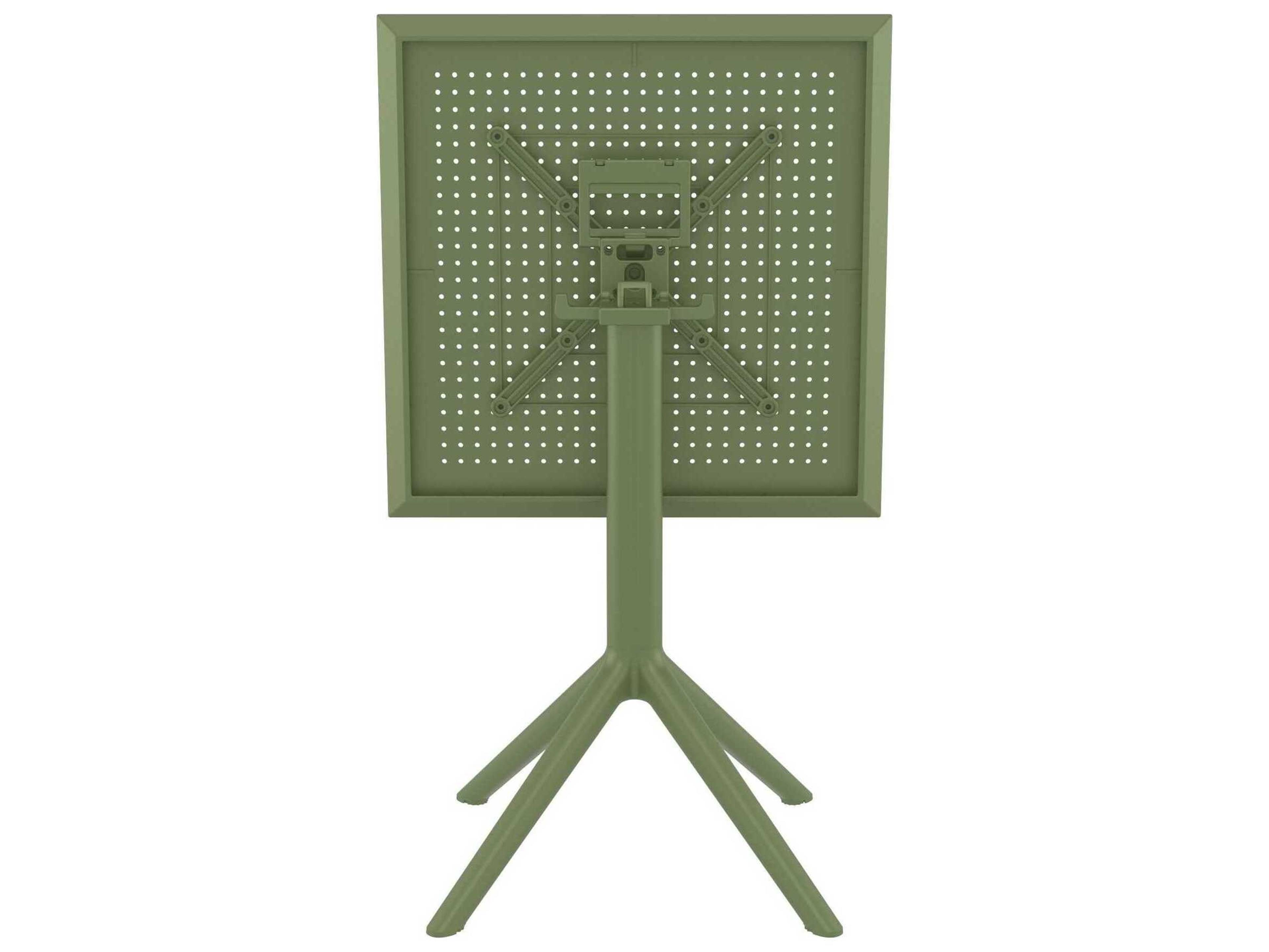 Compamia Sky Olive Green Polypropylene Square Dining Table