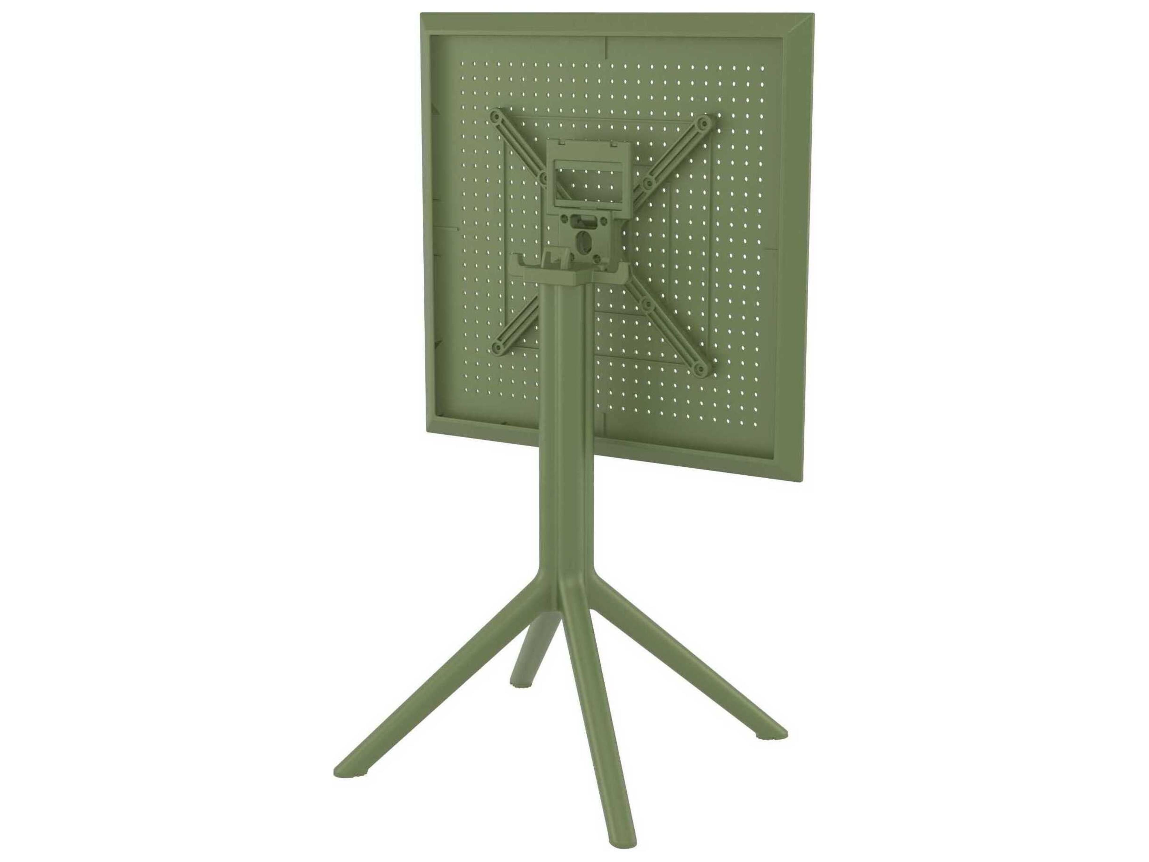 Compamia Sky Olive Green Polypropylene Square Dining Table