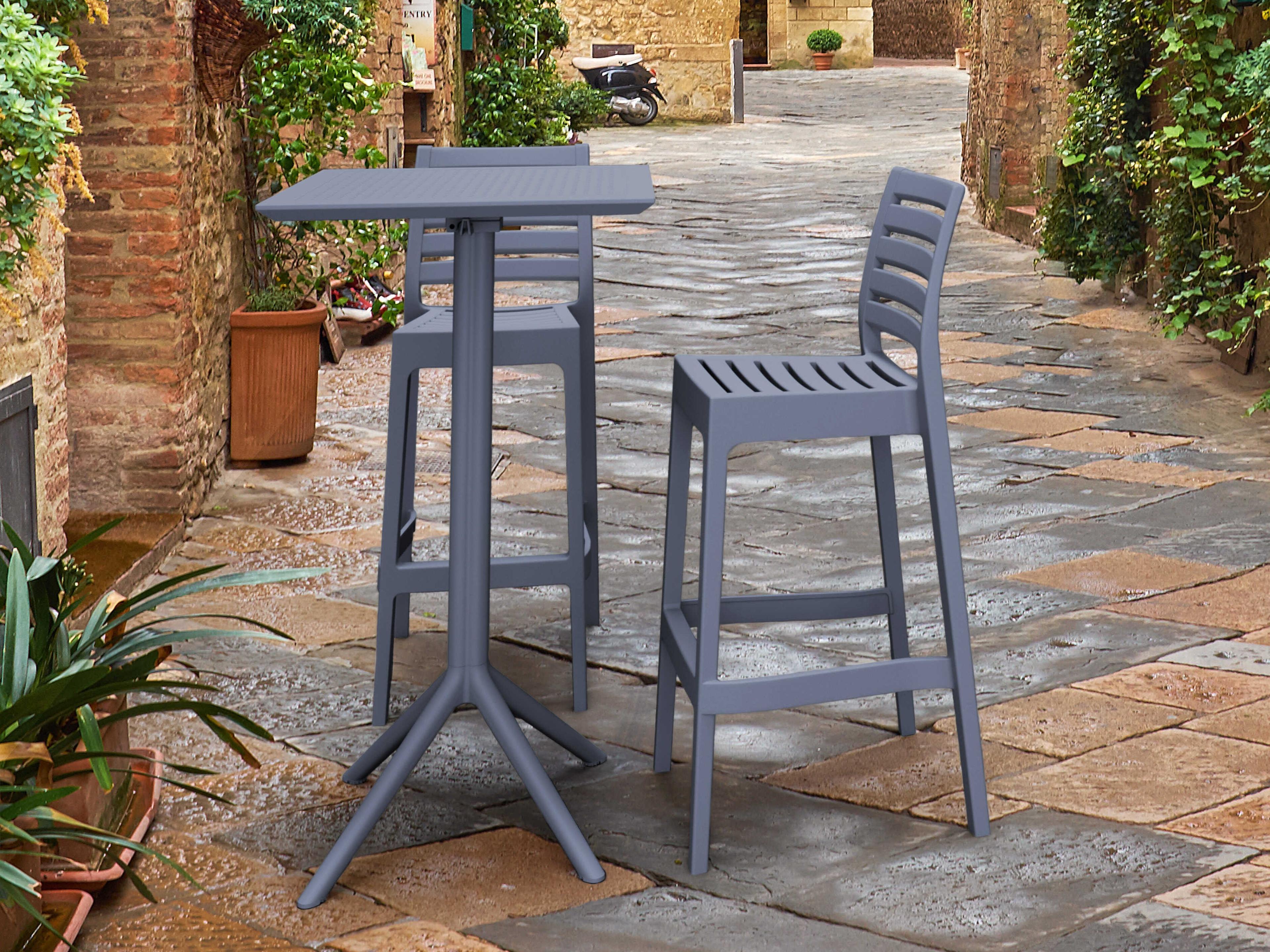 Sky Dark Gray Polypropylene Dining Set