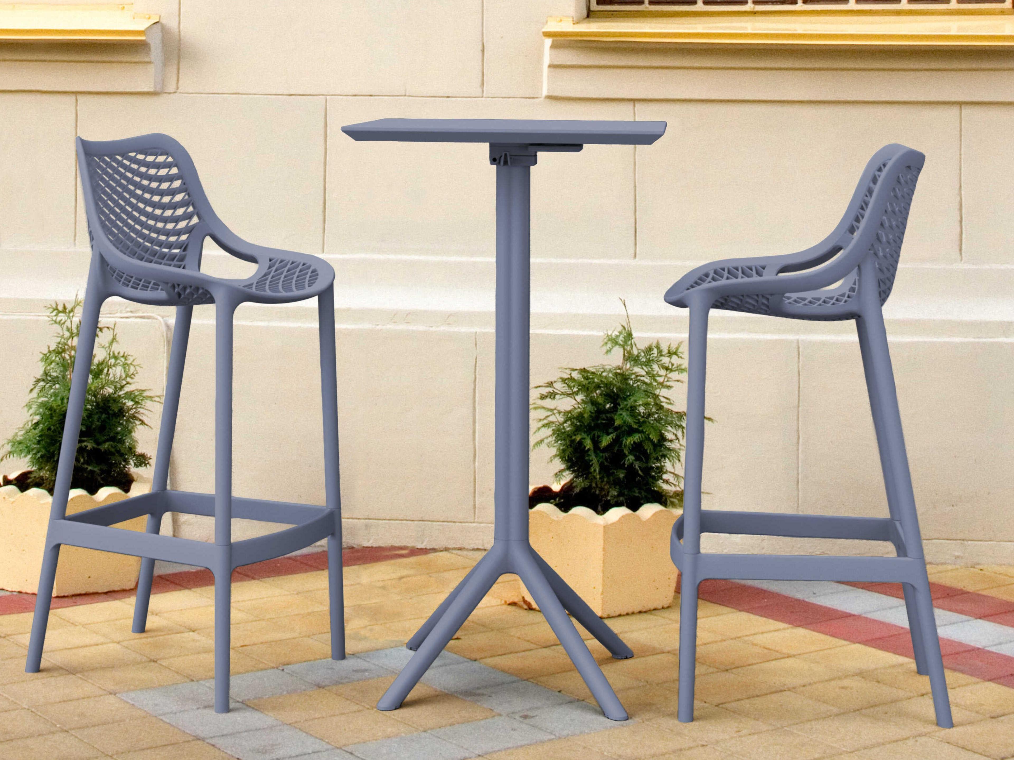 Sky Dark Gray Polypropylene Dining Set