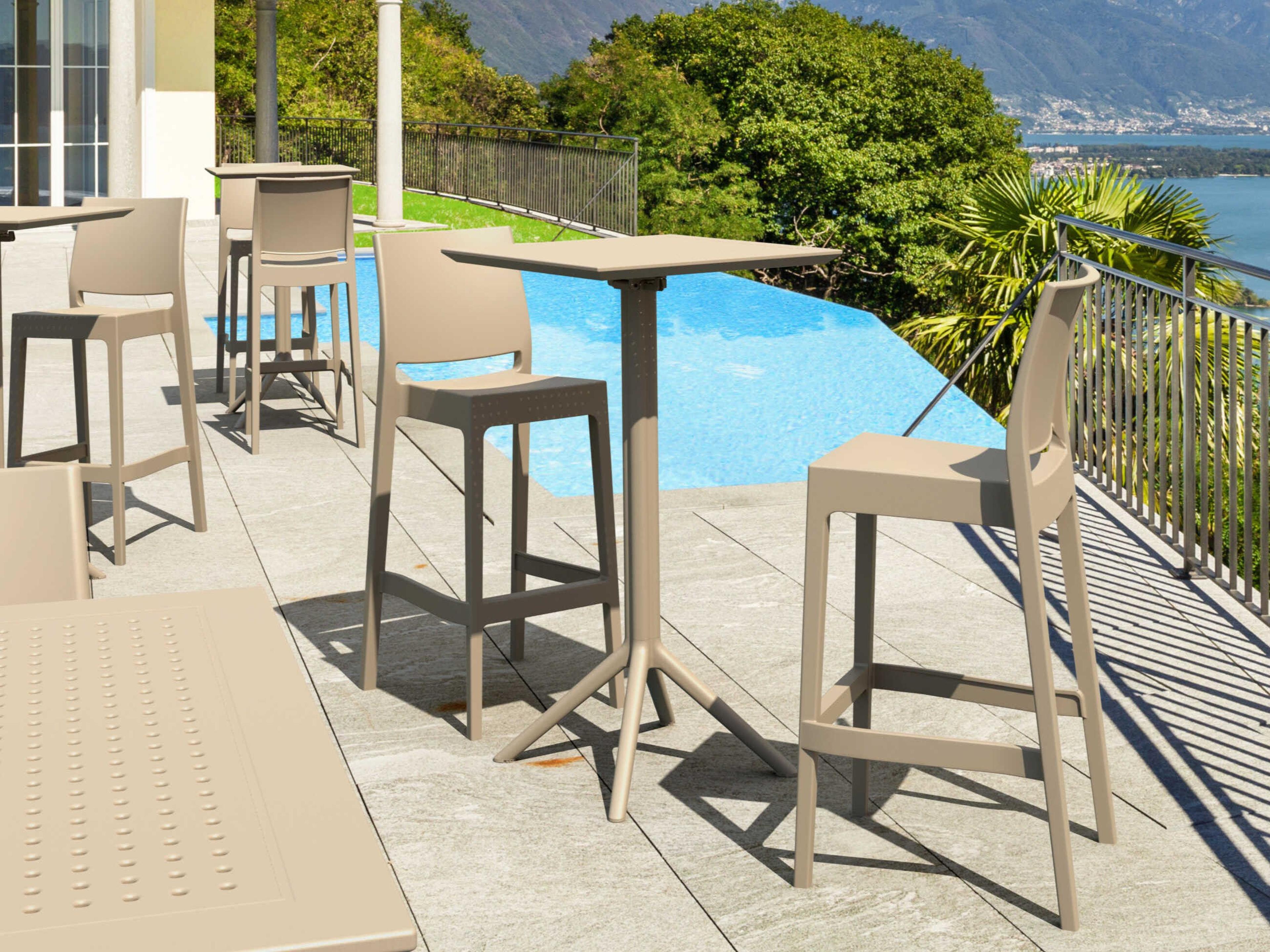 Sky Taupe Polypropylene Dining Set