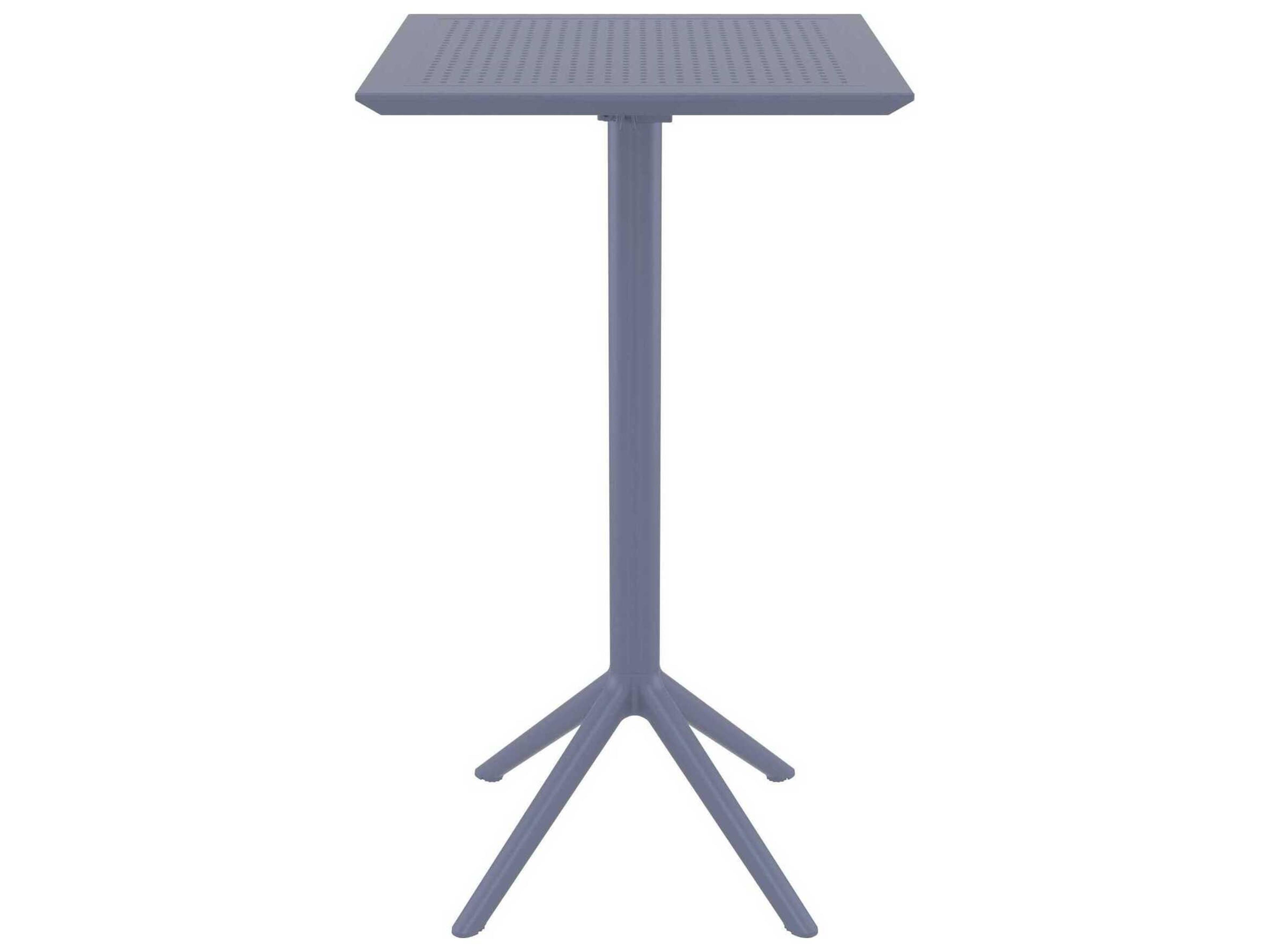 Compamia Sky Dark Gray Polypropylene Square Bar Table