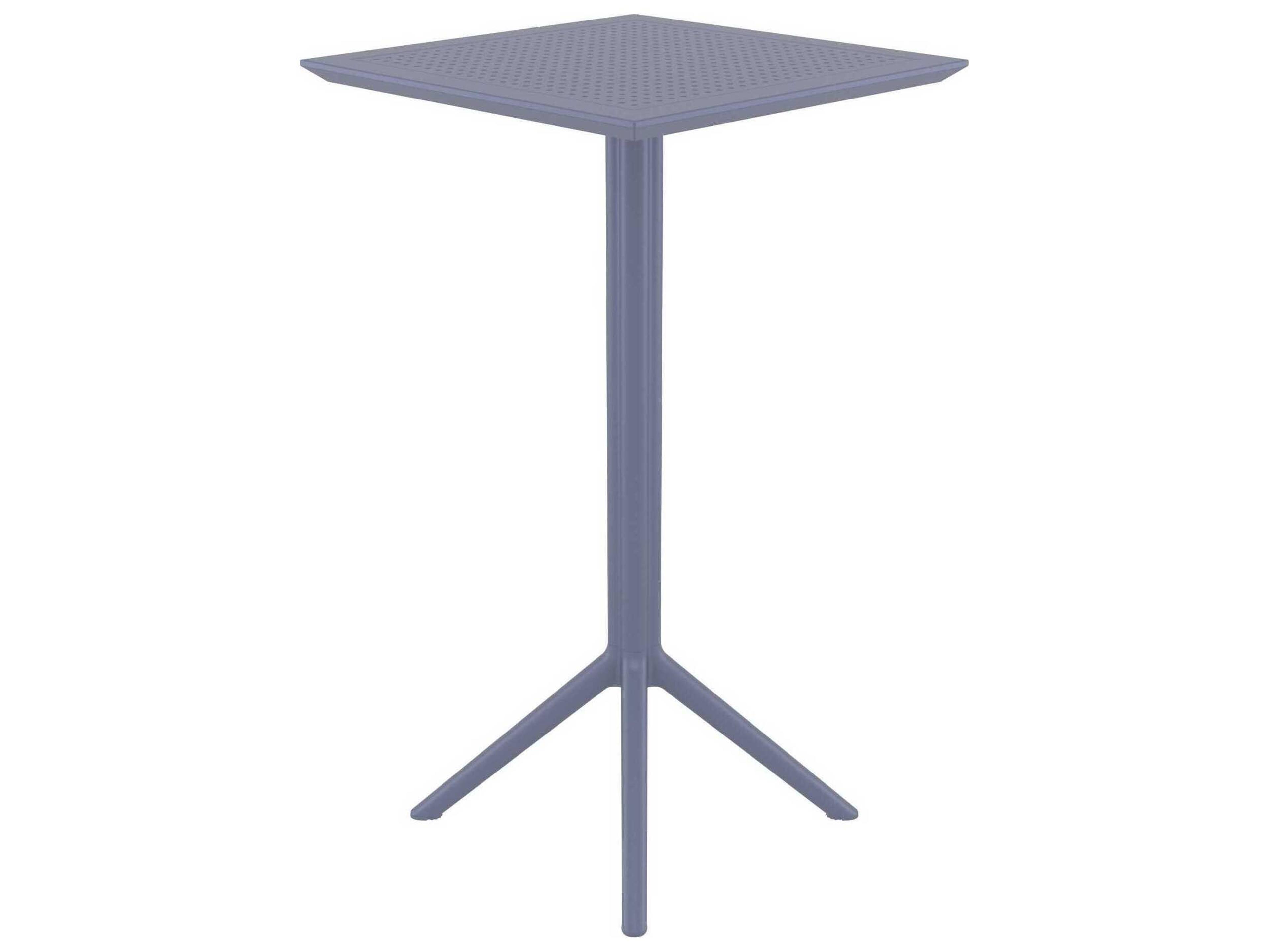 Compamia Sky Dark Gray Polypropylene Square Bar Table