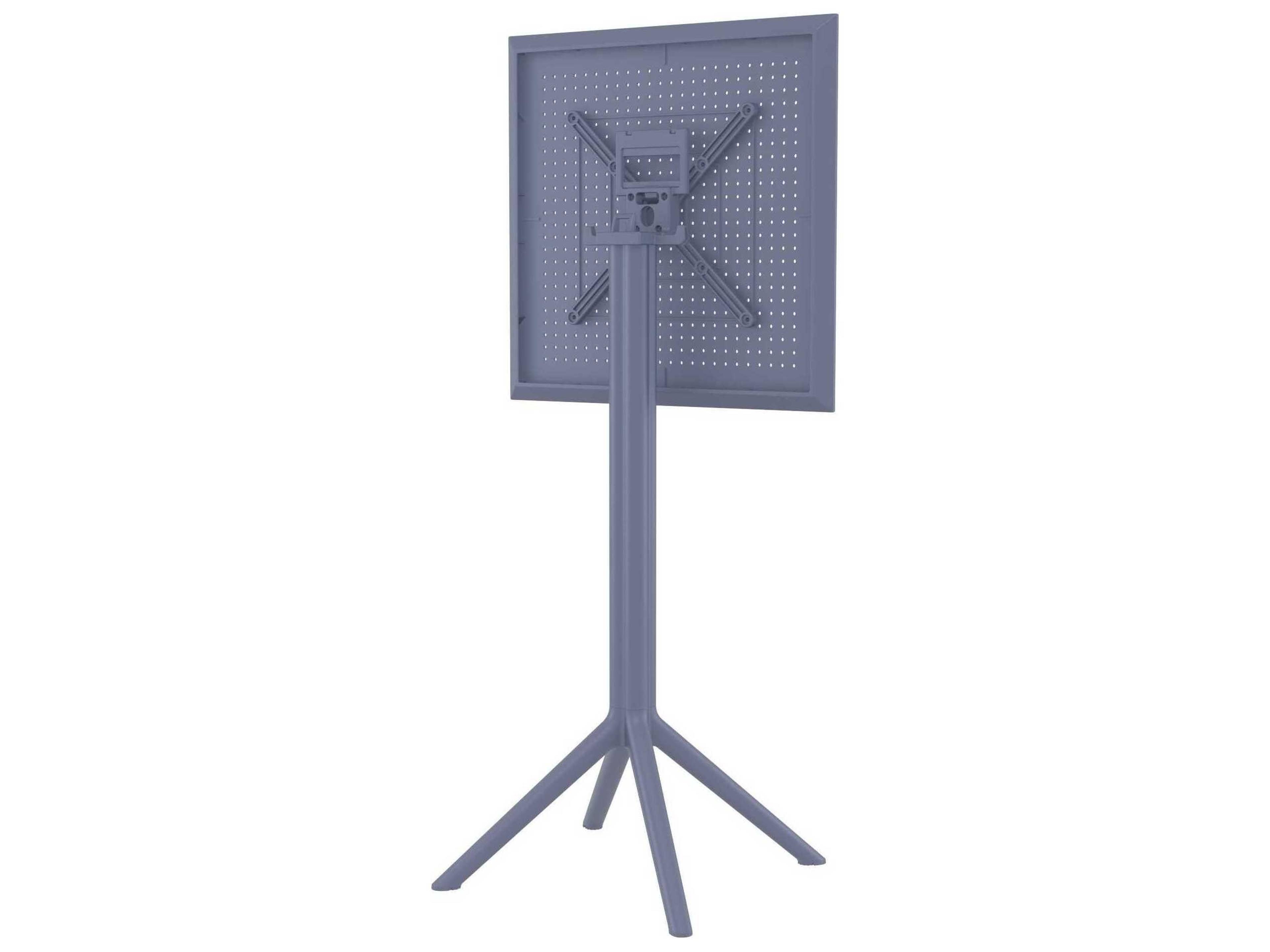 Compamia Sky Dark Gray Polypropylene Square Bar Table