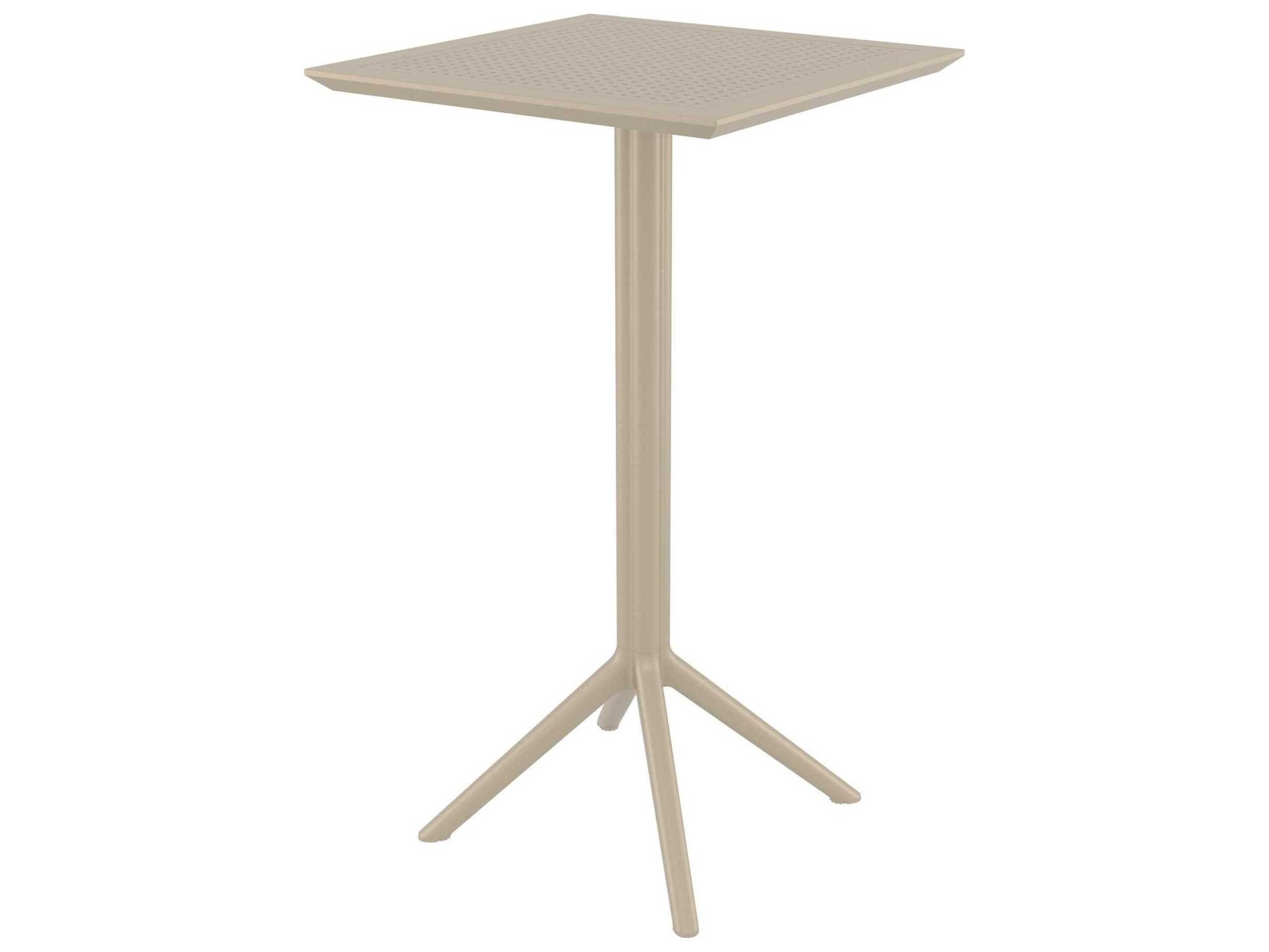 Sky Taupe Polypropylene Square Bar Table