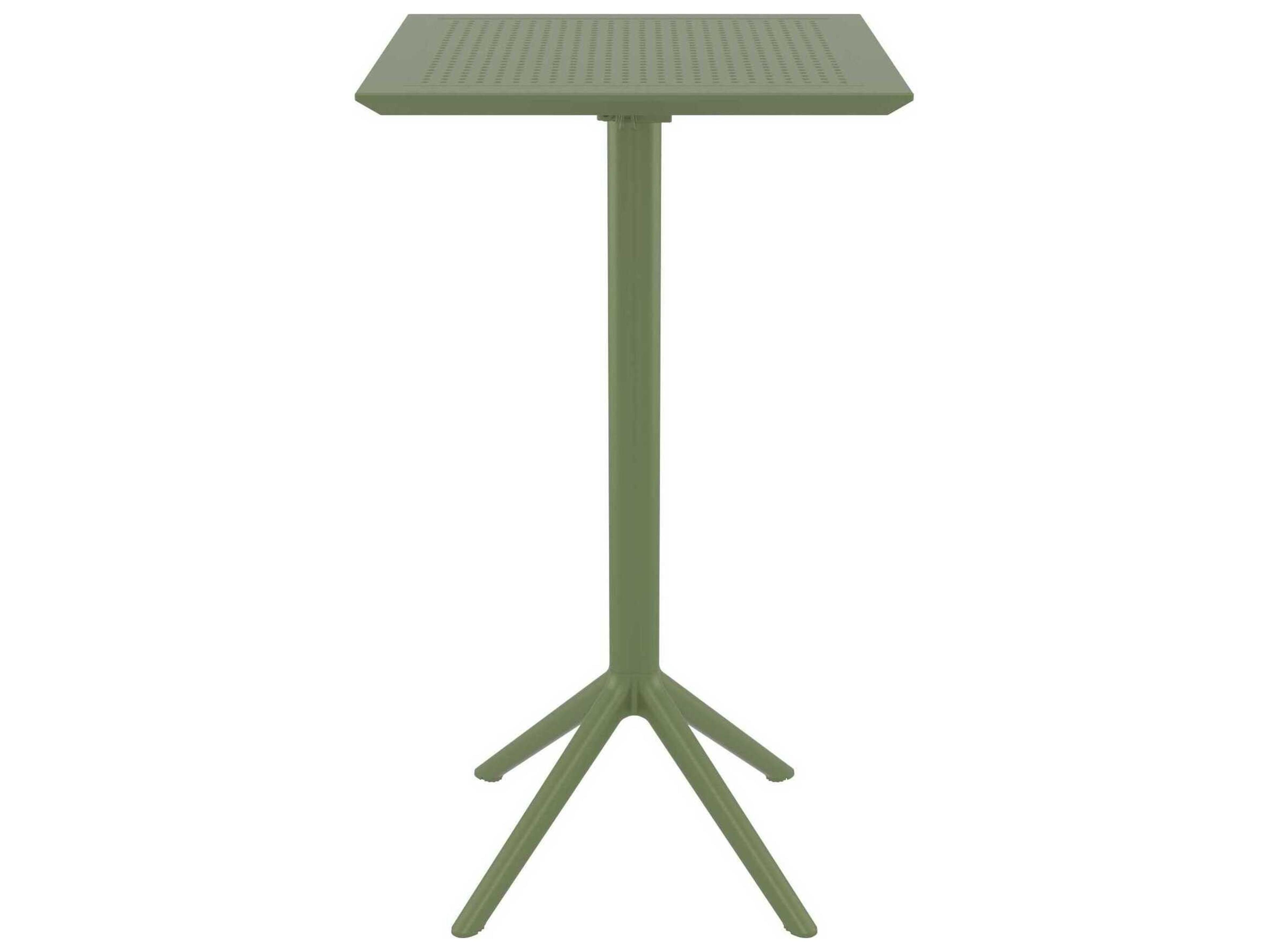Compamia Sky Olive Green Polypropylene Square Bar Table