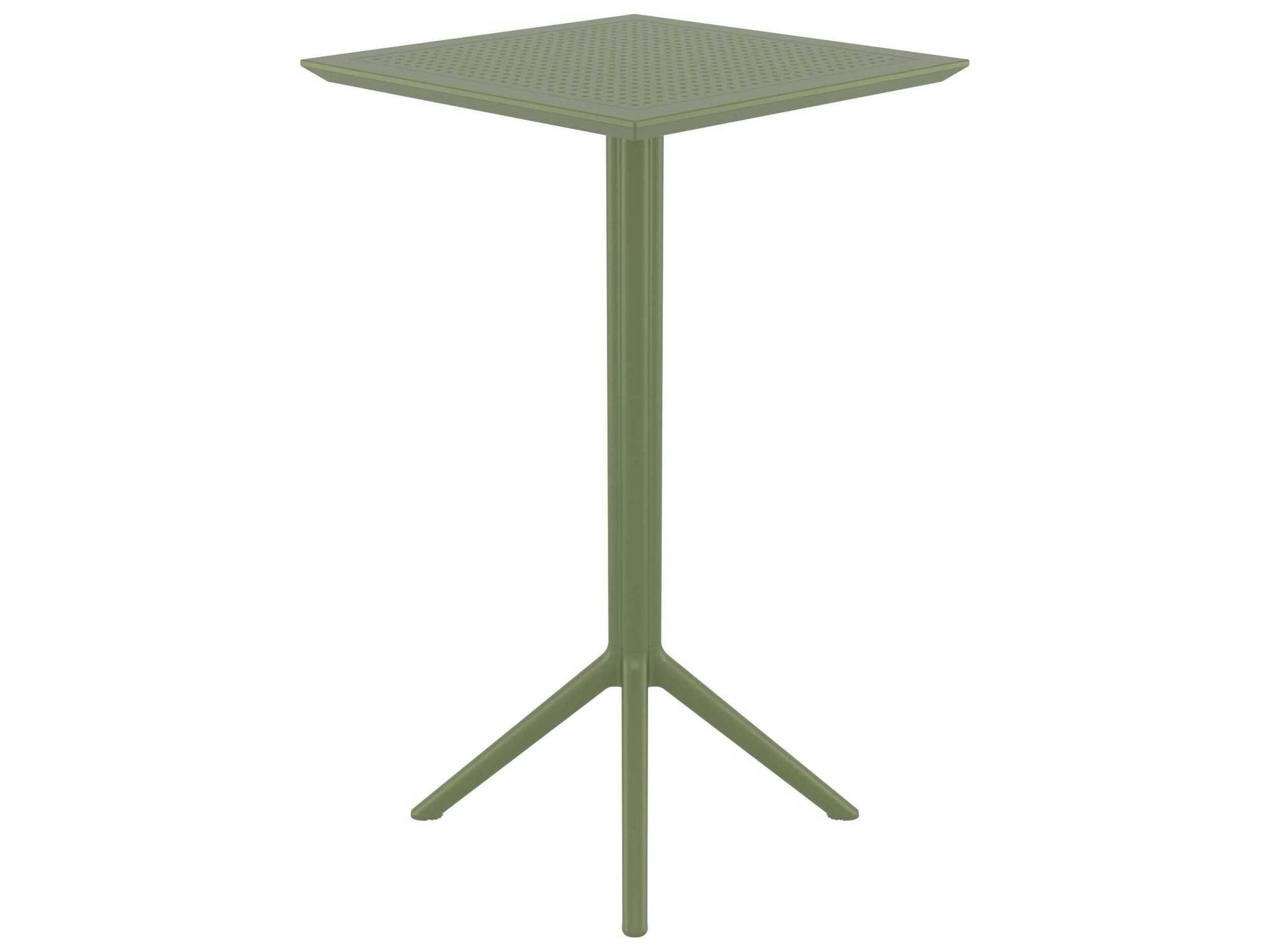 Compamia Sky Olive Green Polypropylene Square Bar Table