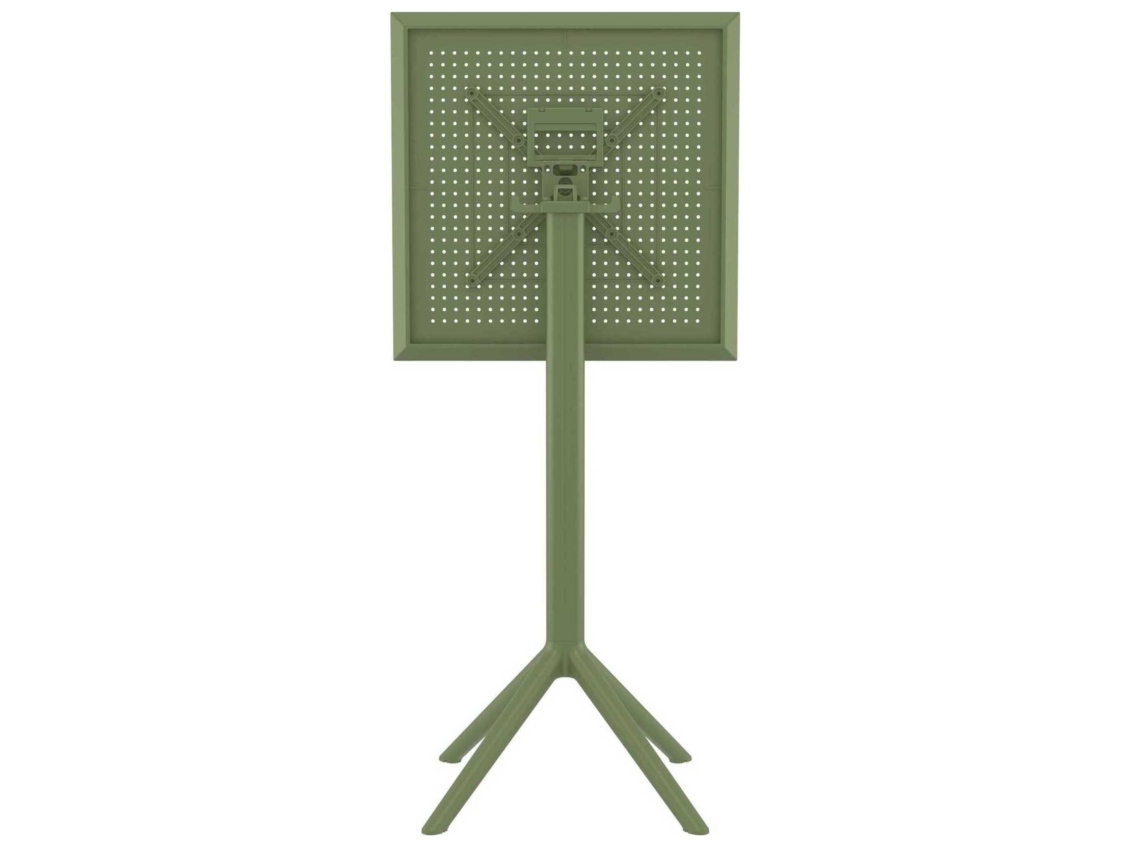 Compamia Sky Olive Green Polypropylene Square Bar Table