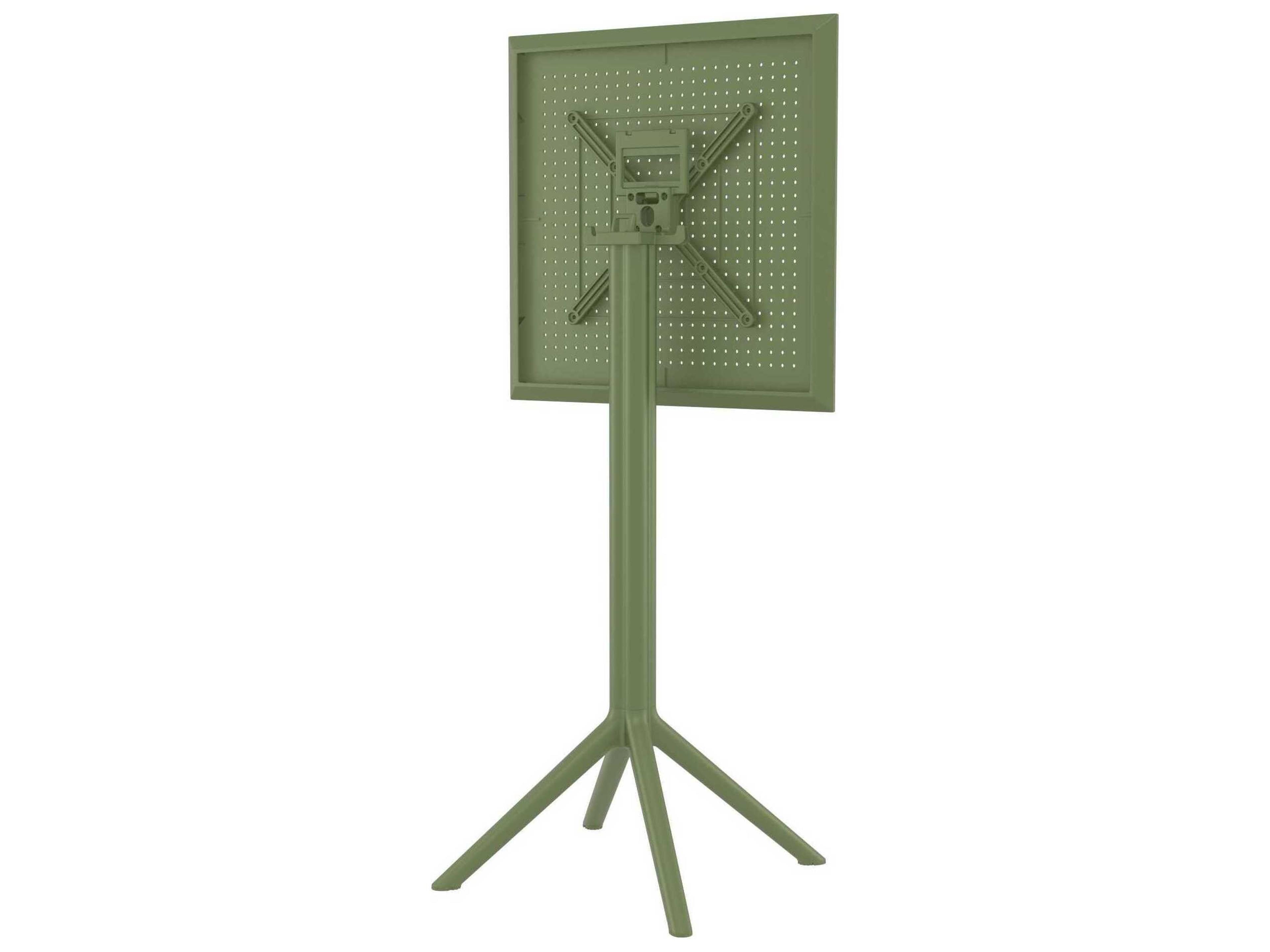 Compamia Sky Olive Green Polypropylene Square Bar Table
