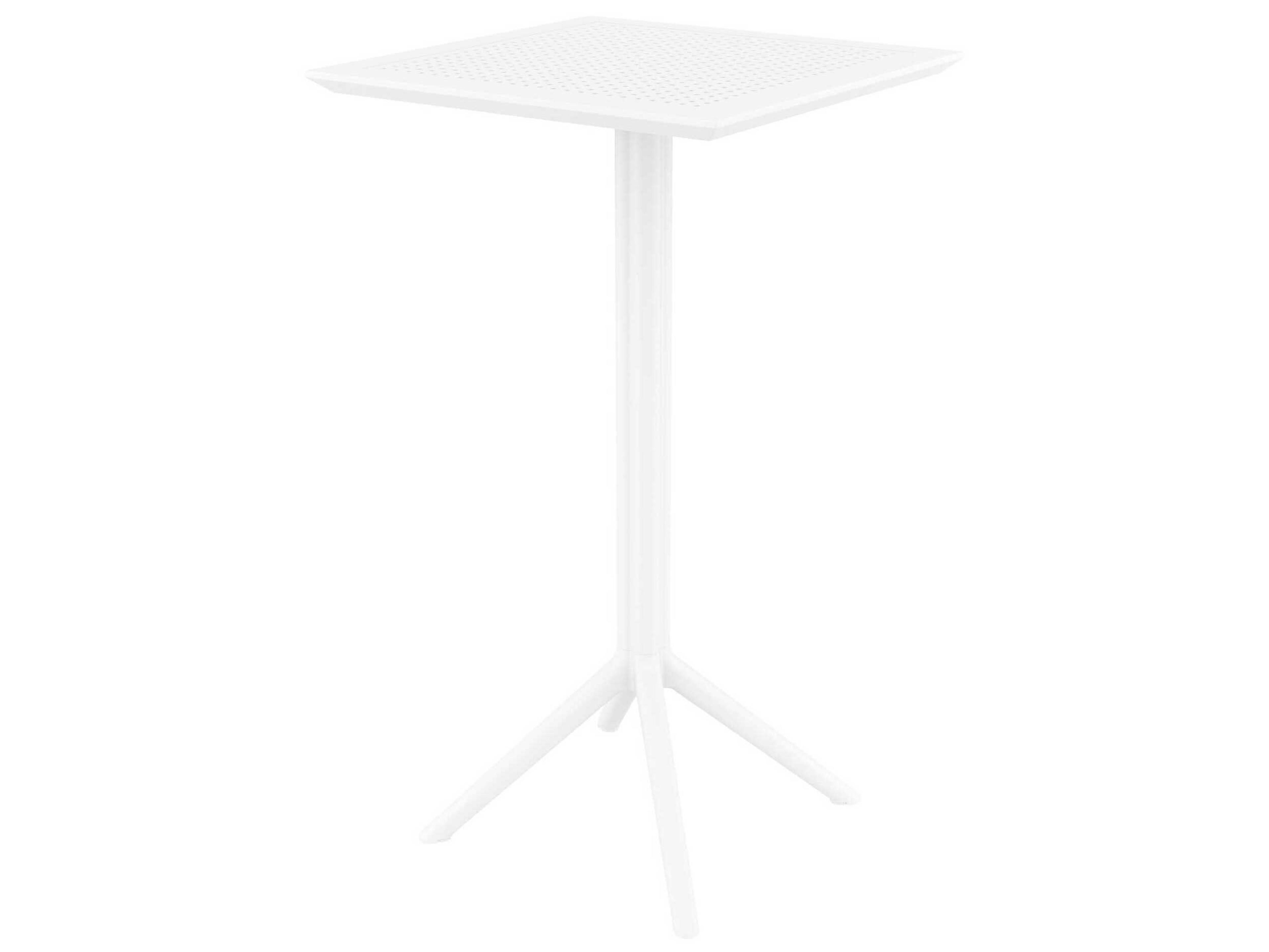 Sky White Polypropylene Square Bar Table
