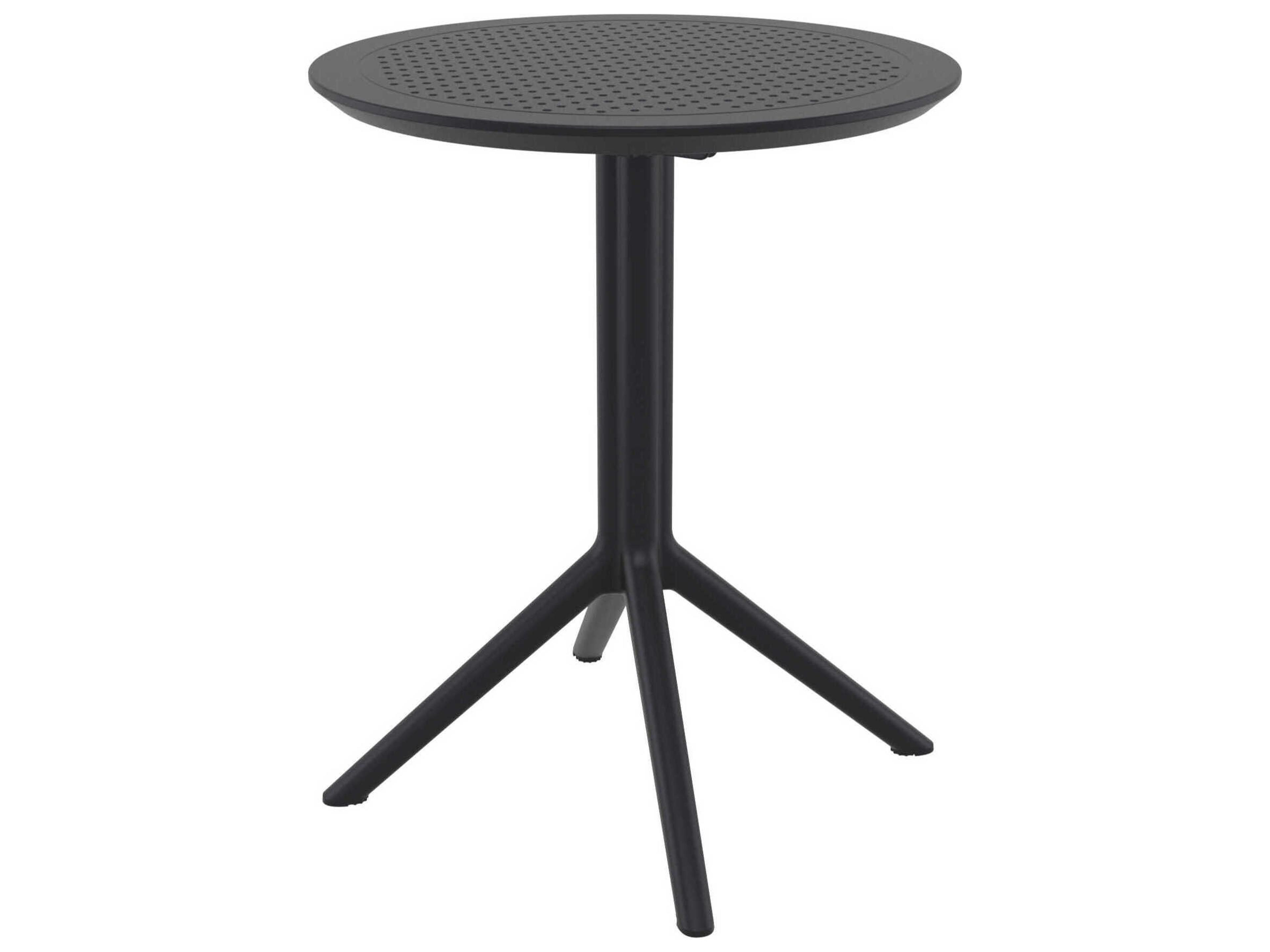 Sky Black Polypropylene Round Dining Table