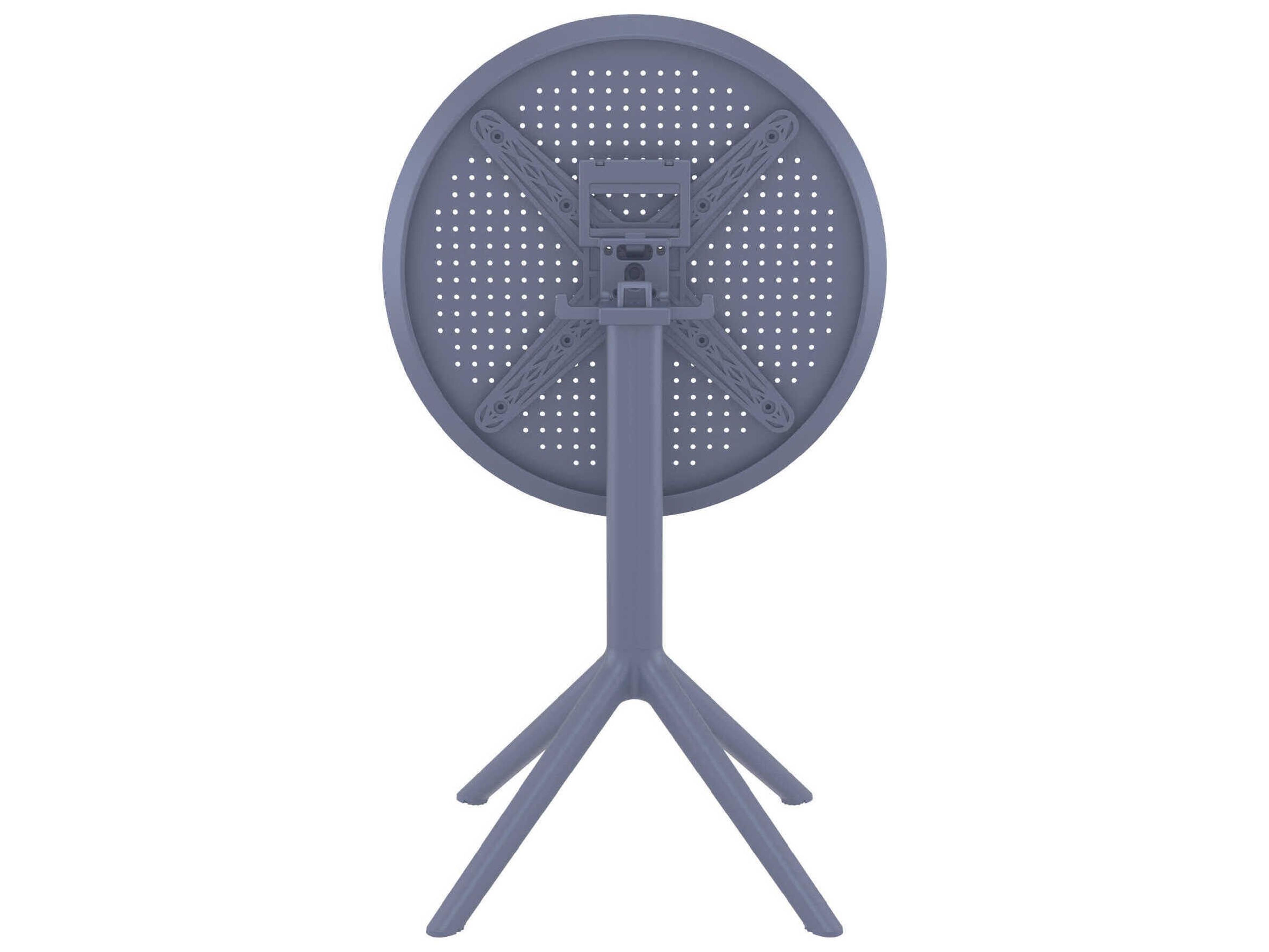 Compamia Sky Dark Gray Polypropylene Round Dining Table