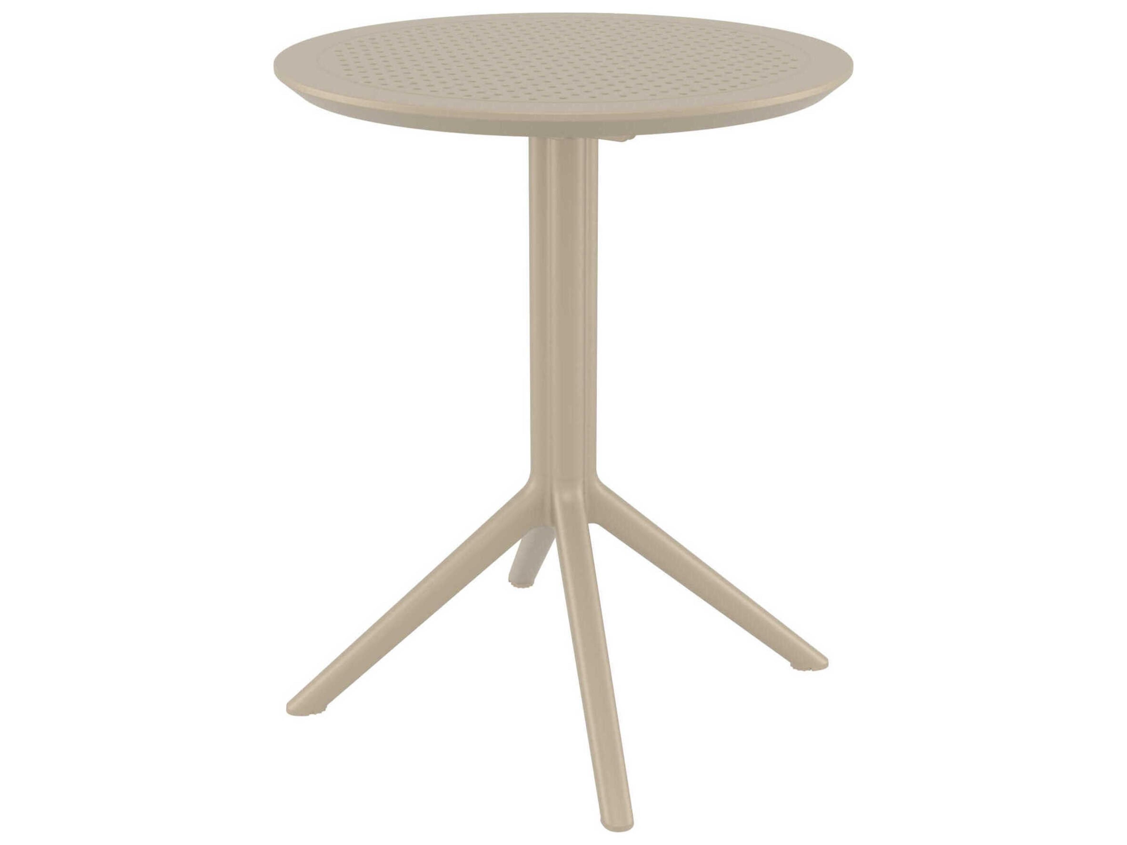 Sky Taupe Polypropylene Round Dining Table