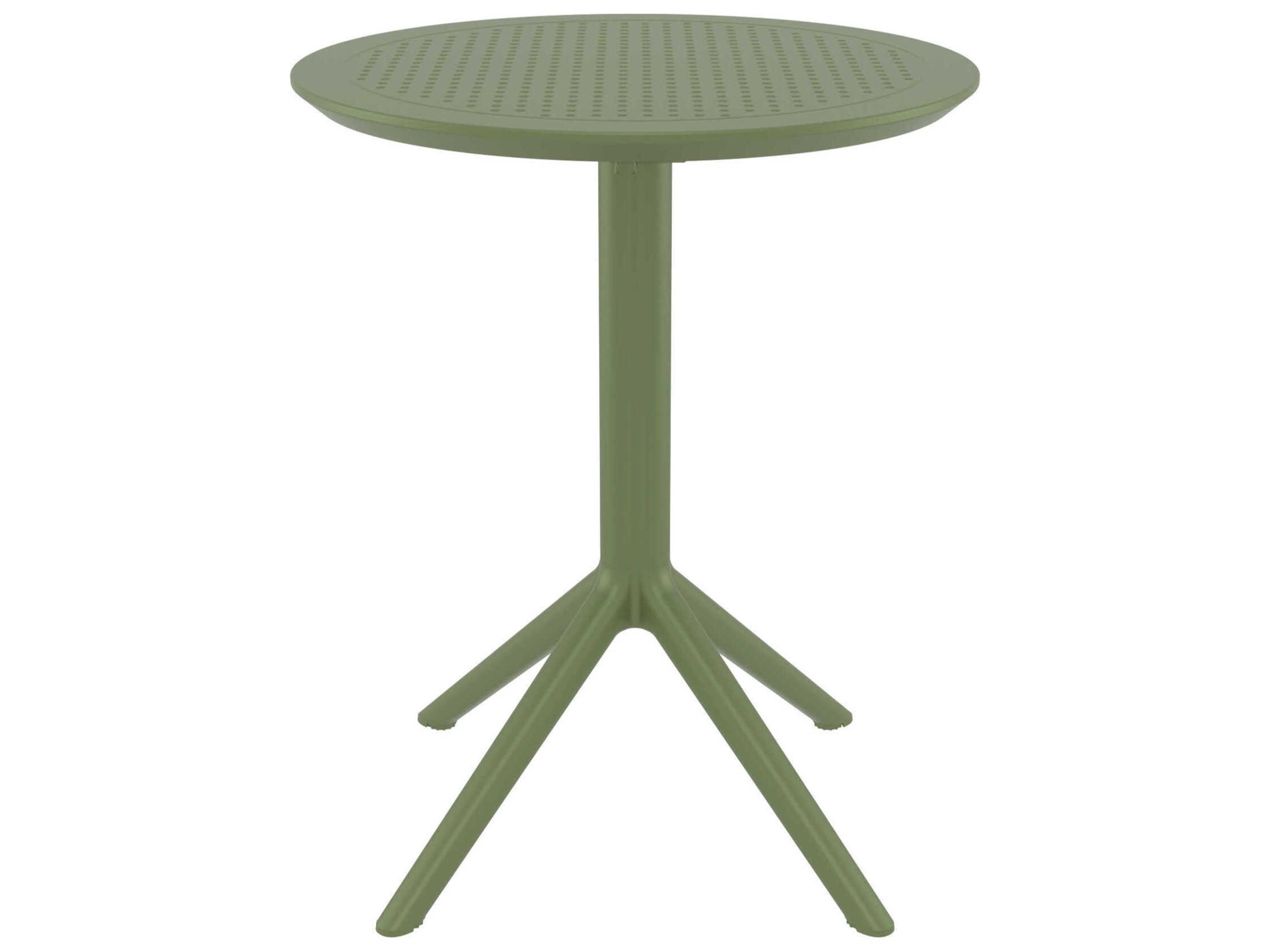 Compamia Sky Olive Green Polypropylene Round Dining Table