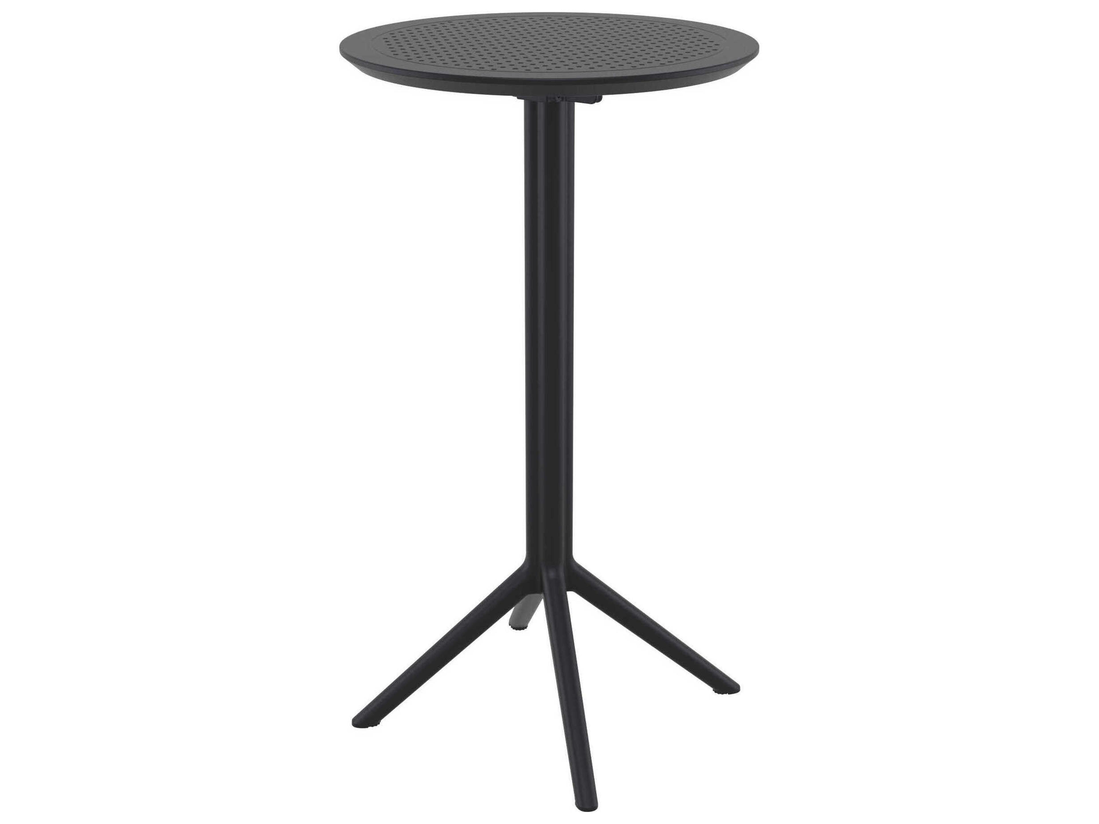Sky Black Polypropylene Round Bar Table