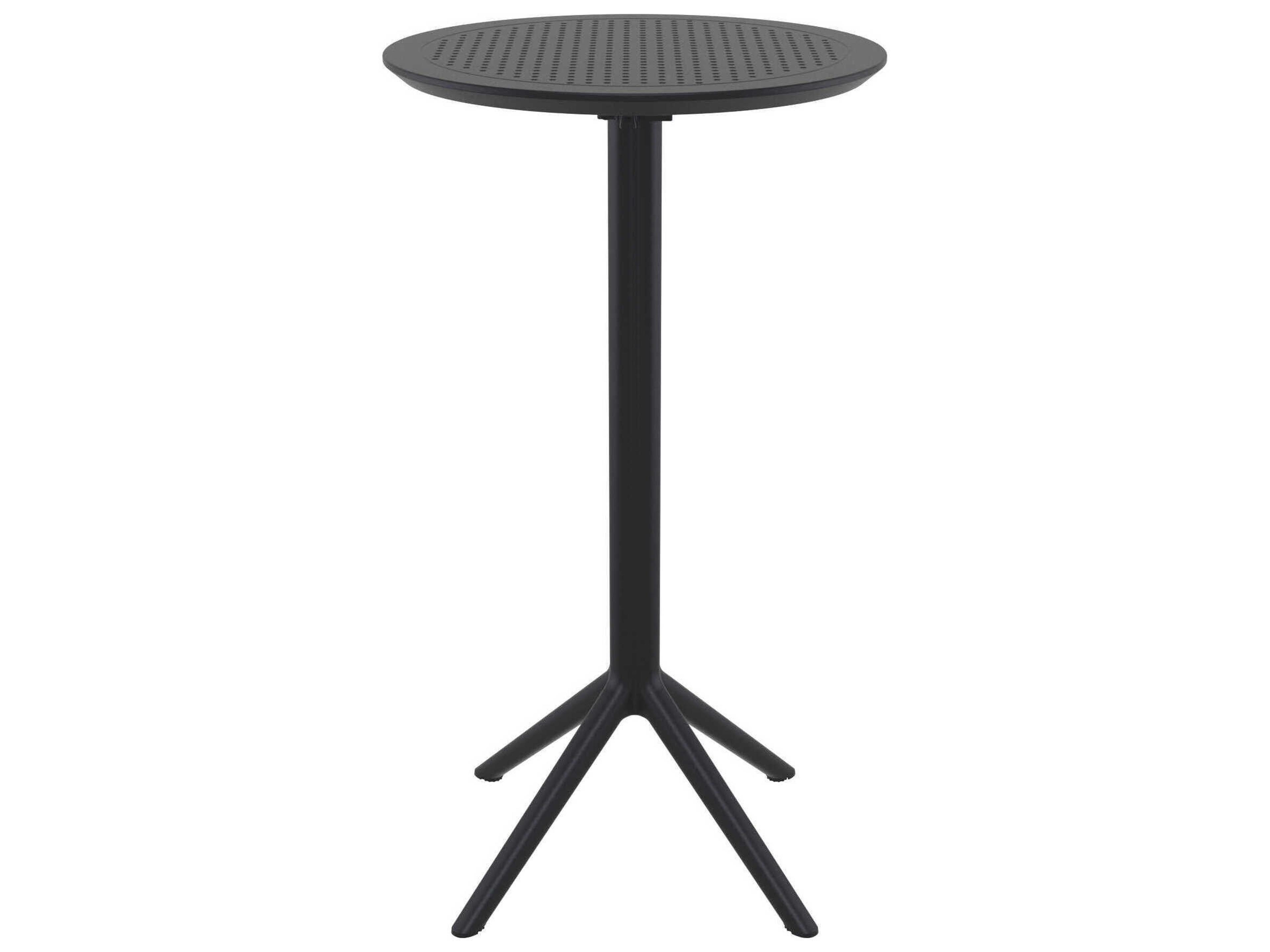 Compamia Sky Black Polypropylene Round Bar Table