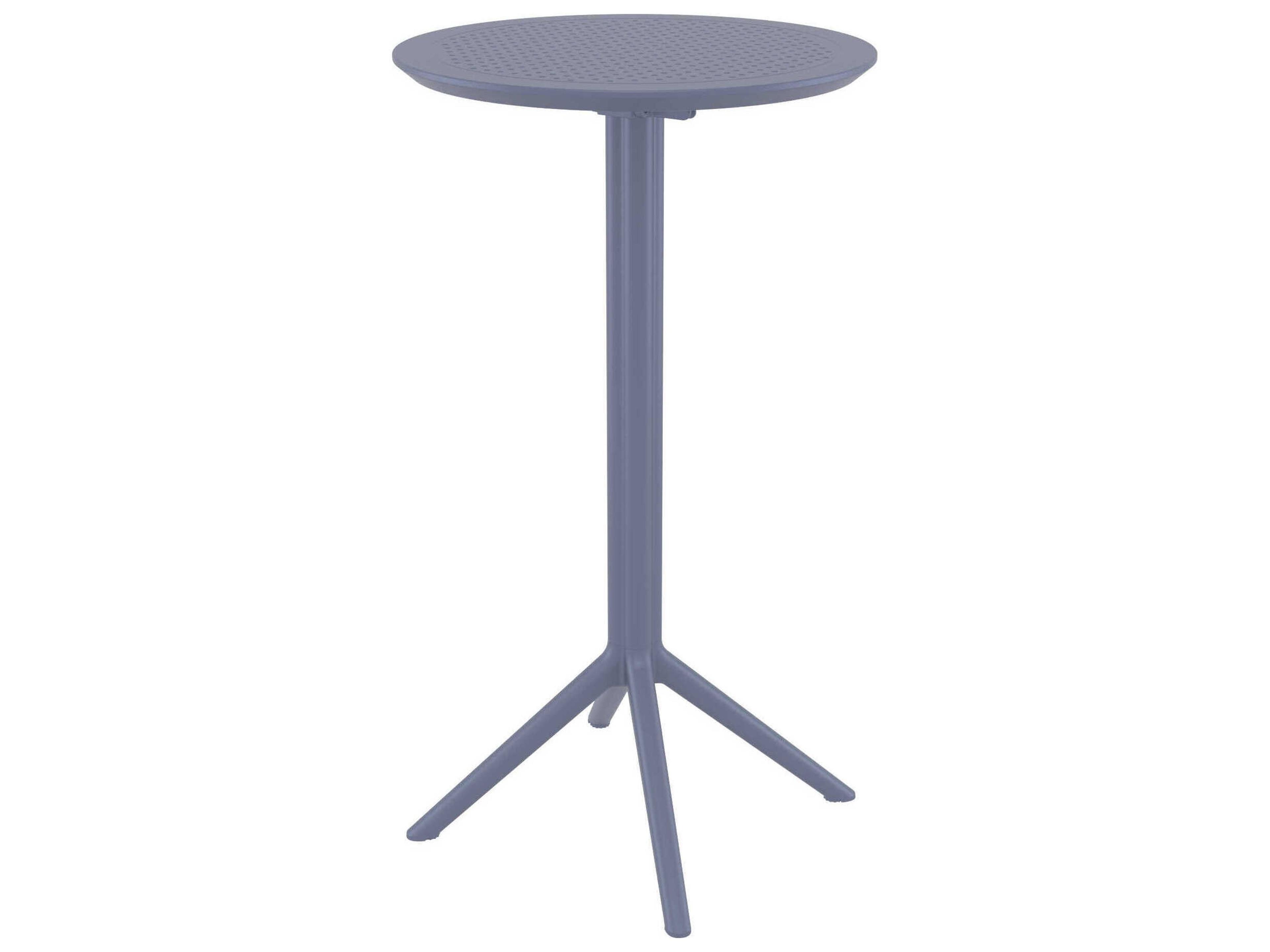 Sky Dark Gray Polypropylene Round Bar Table