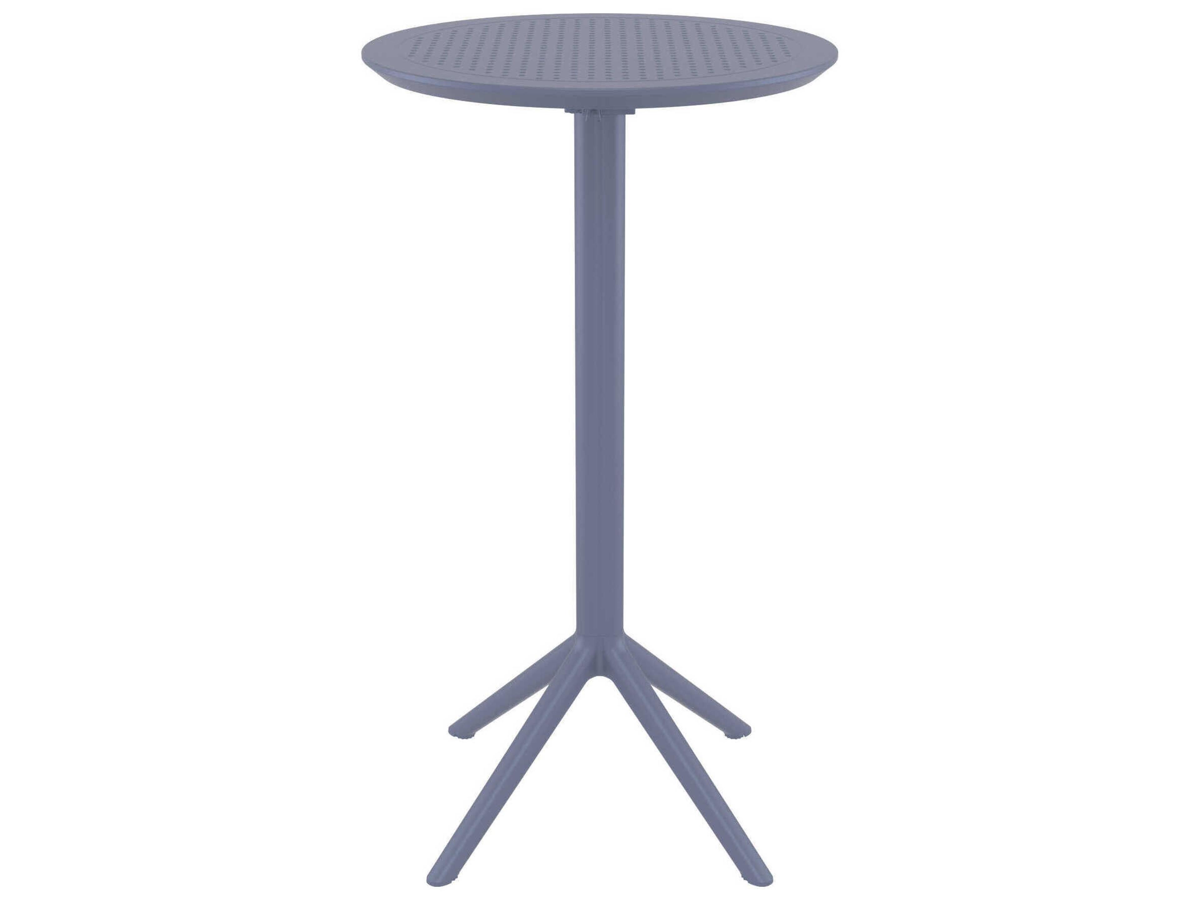 Compamia Sky Dark Gray Polypropylene Round Bar Table