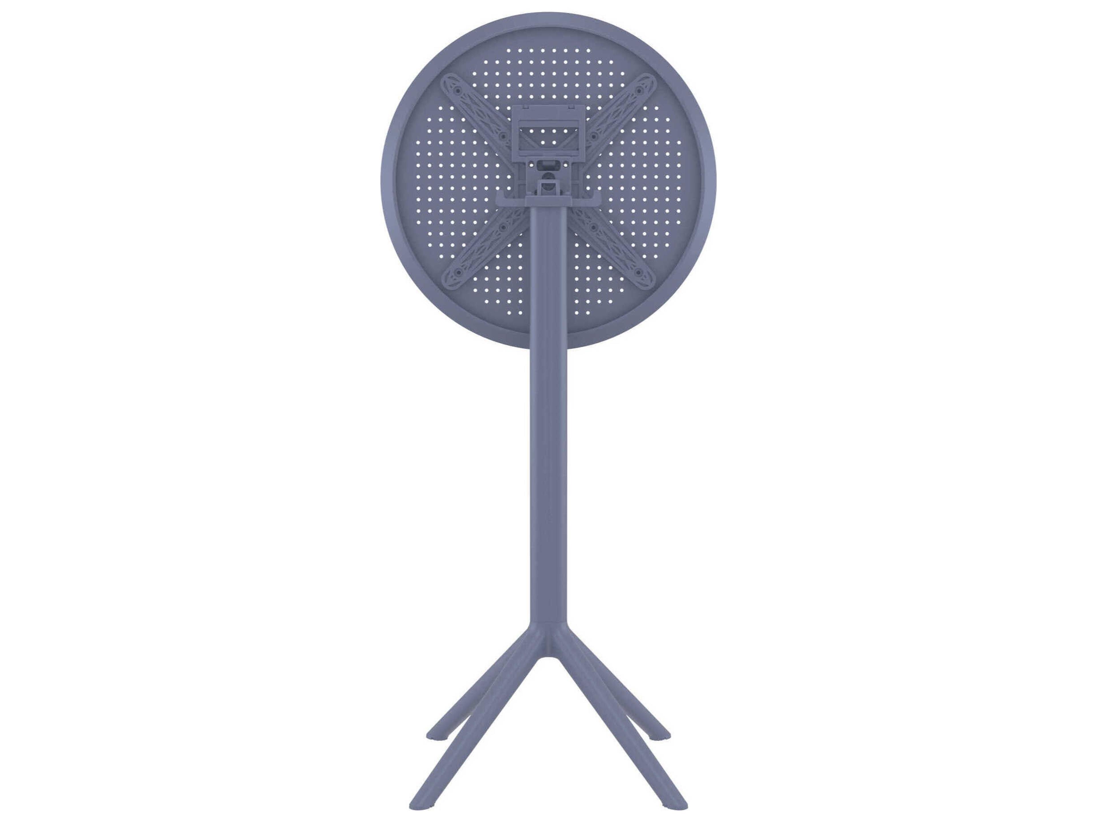 Compamia Sky Dark Gray Polypropylene Round Bar Table