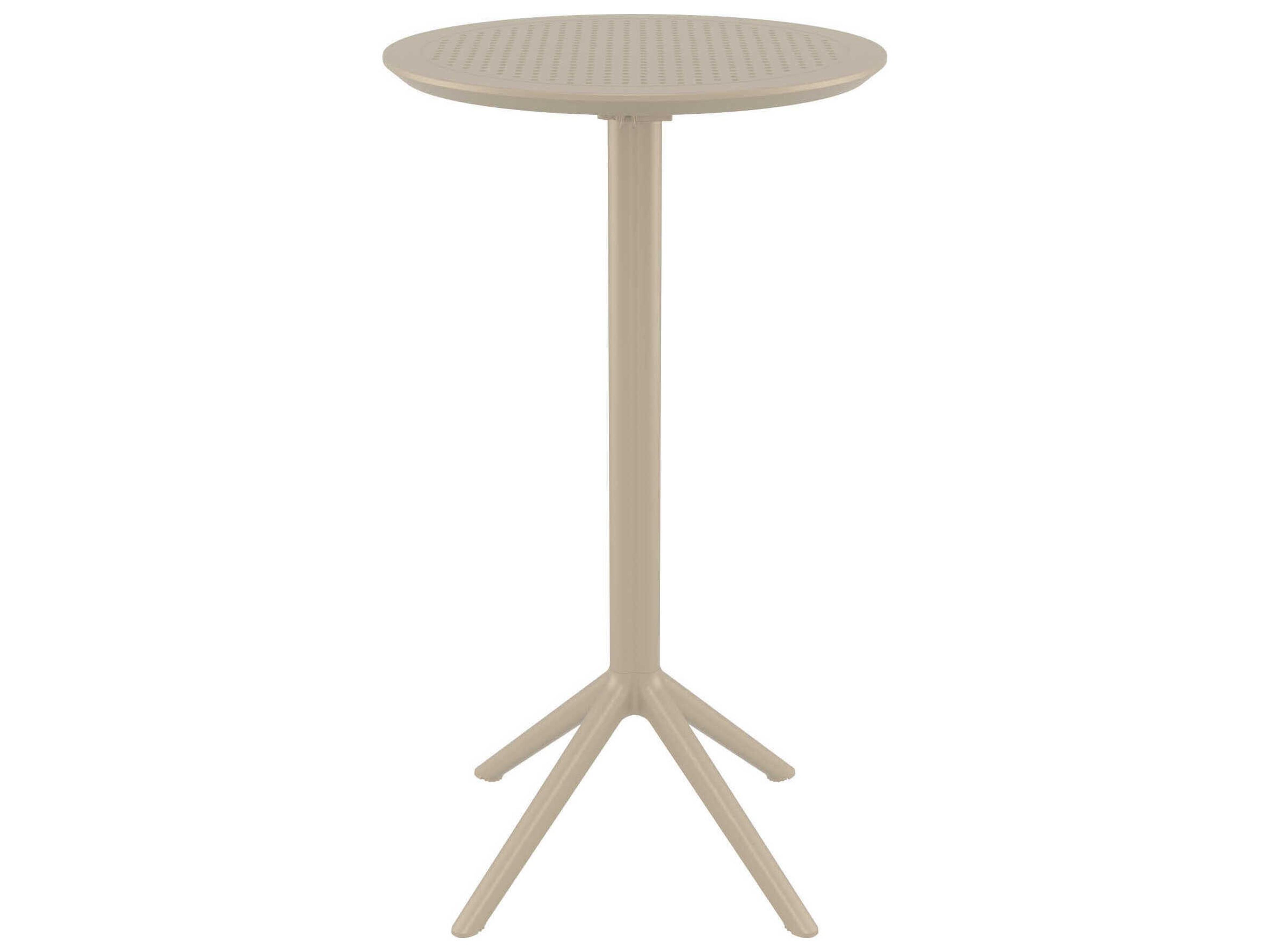 Compamia Sky Taupe Polypropylene Round Bar Table