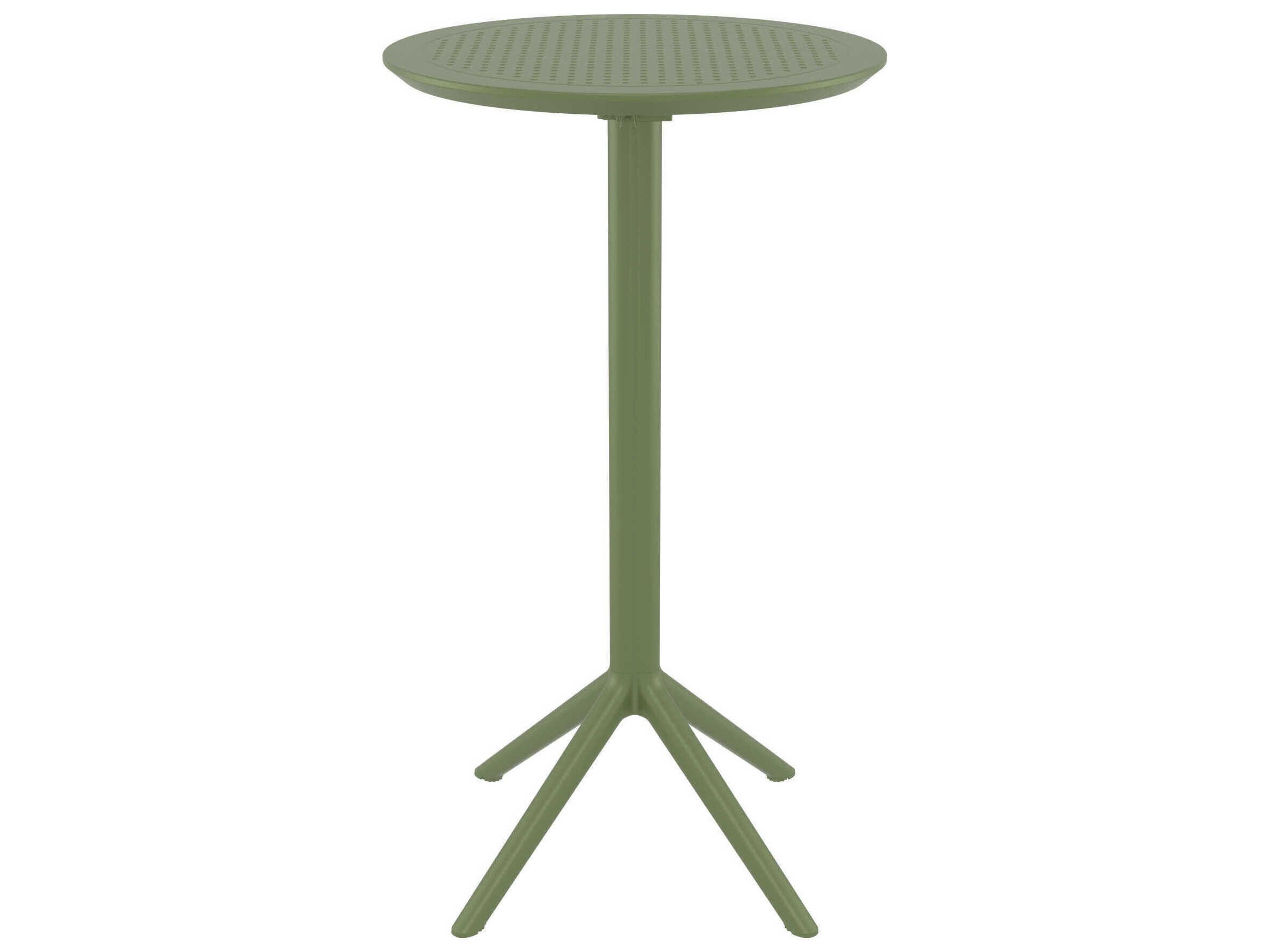 Compamia Sky Olive Green Polypropylene Round Bar Table