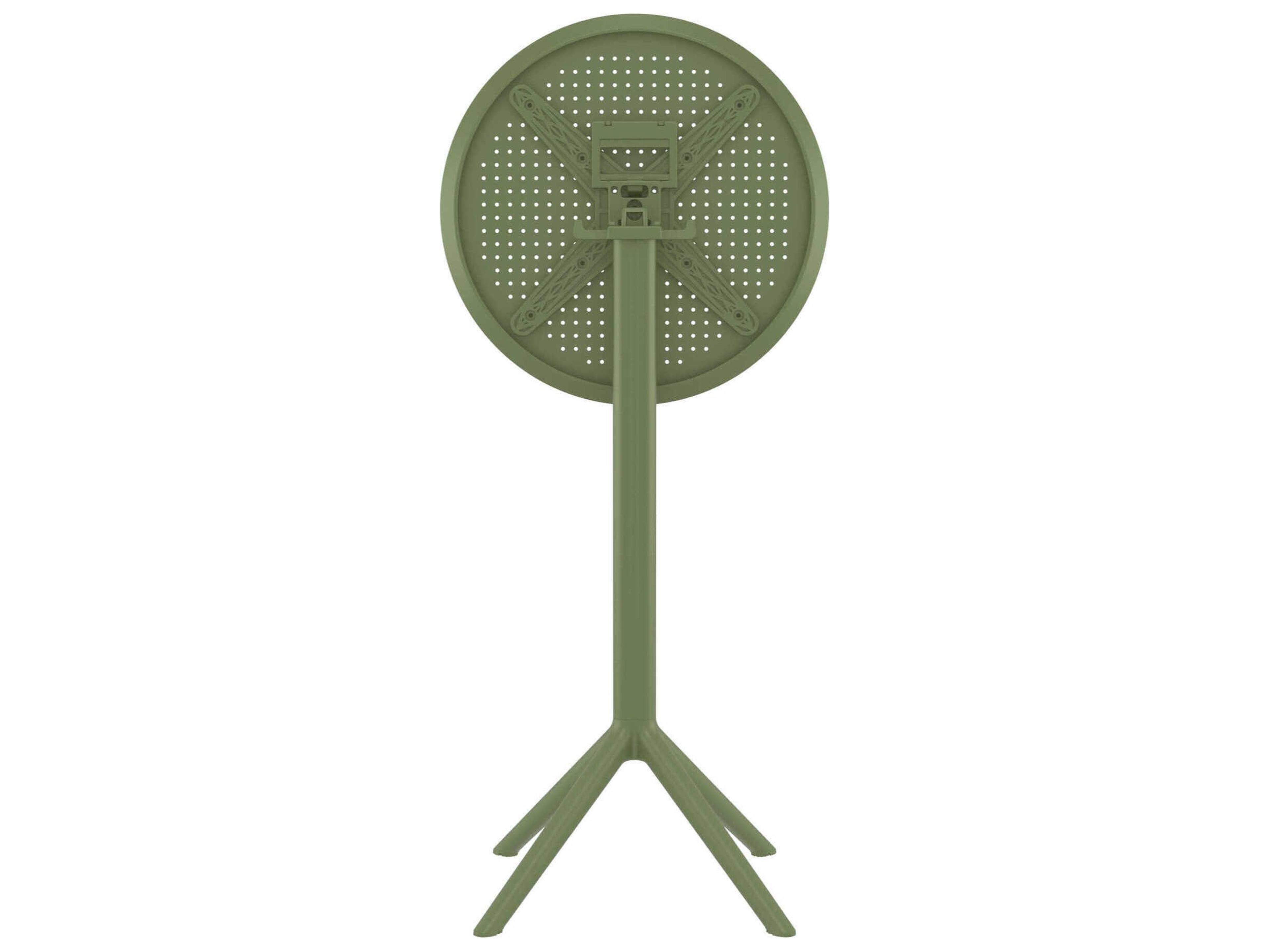 Compamia Sky Olive Green Polypropylene Round Bar Table