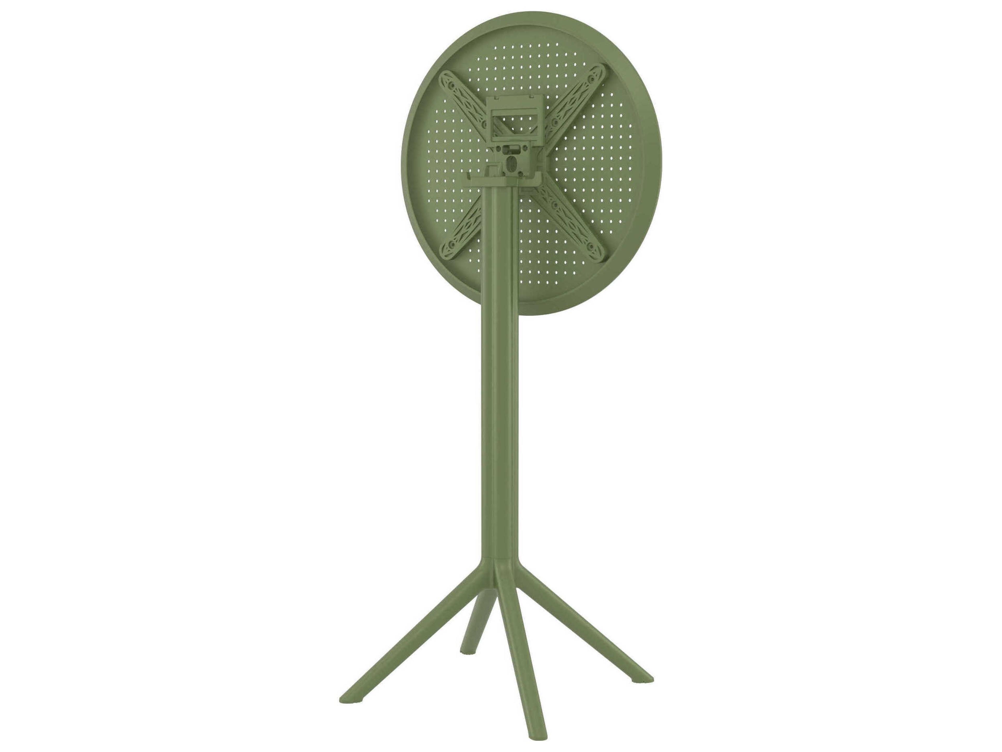 Compamia Sky Olive Green Polypropylene Round Bar Table