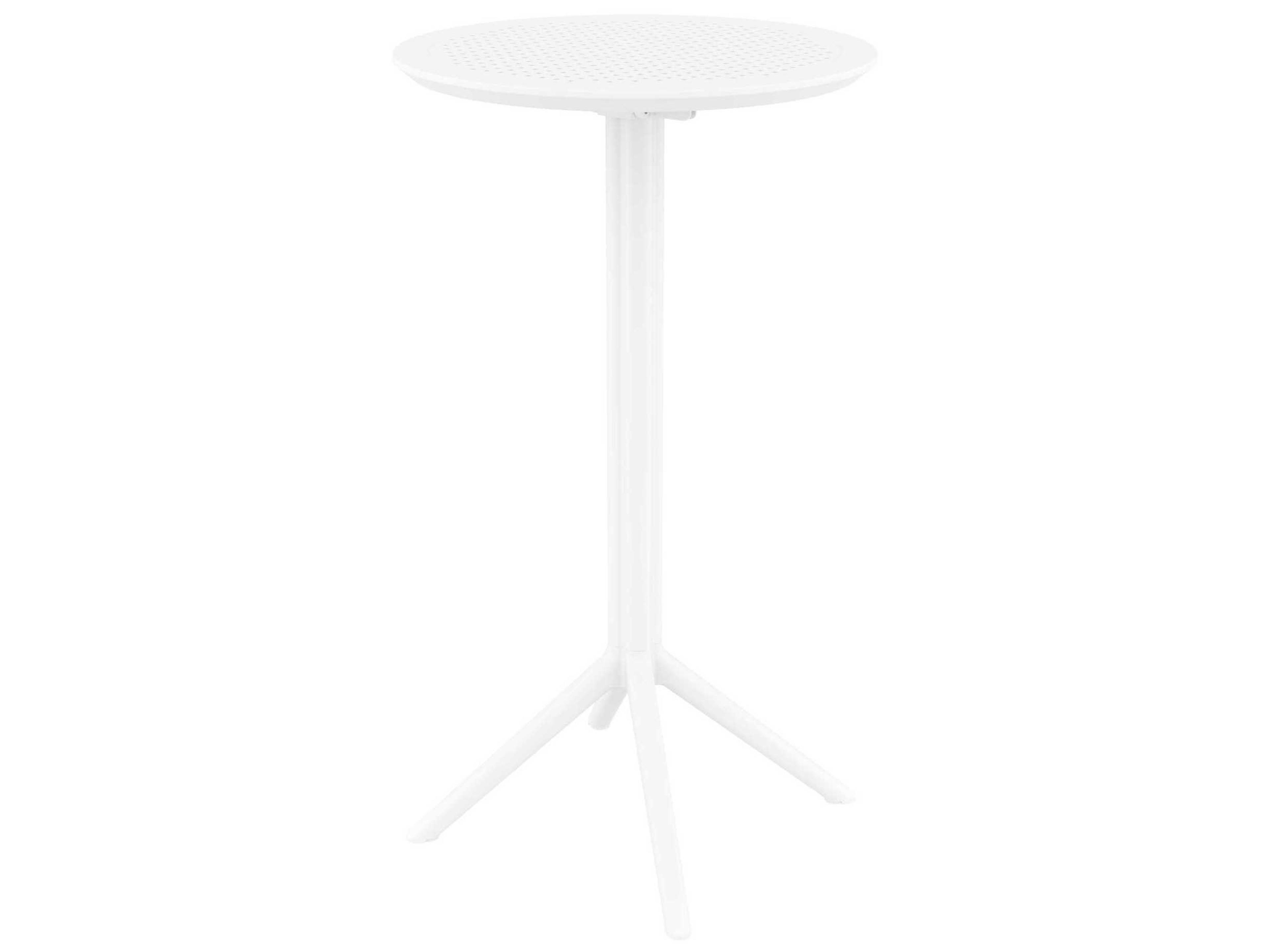 Sky White Polypropylene Round Bar Table
