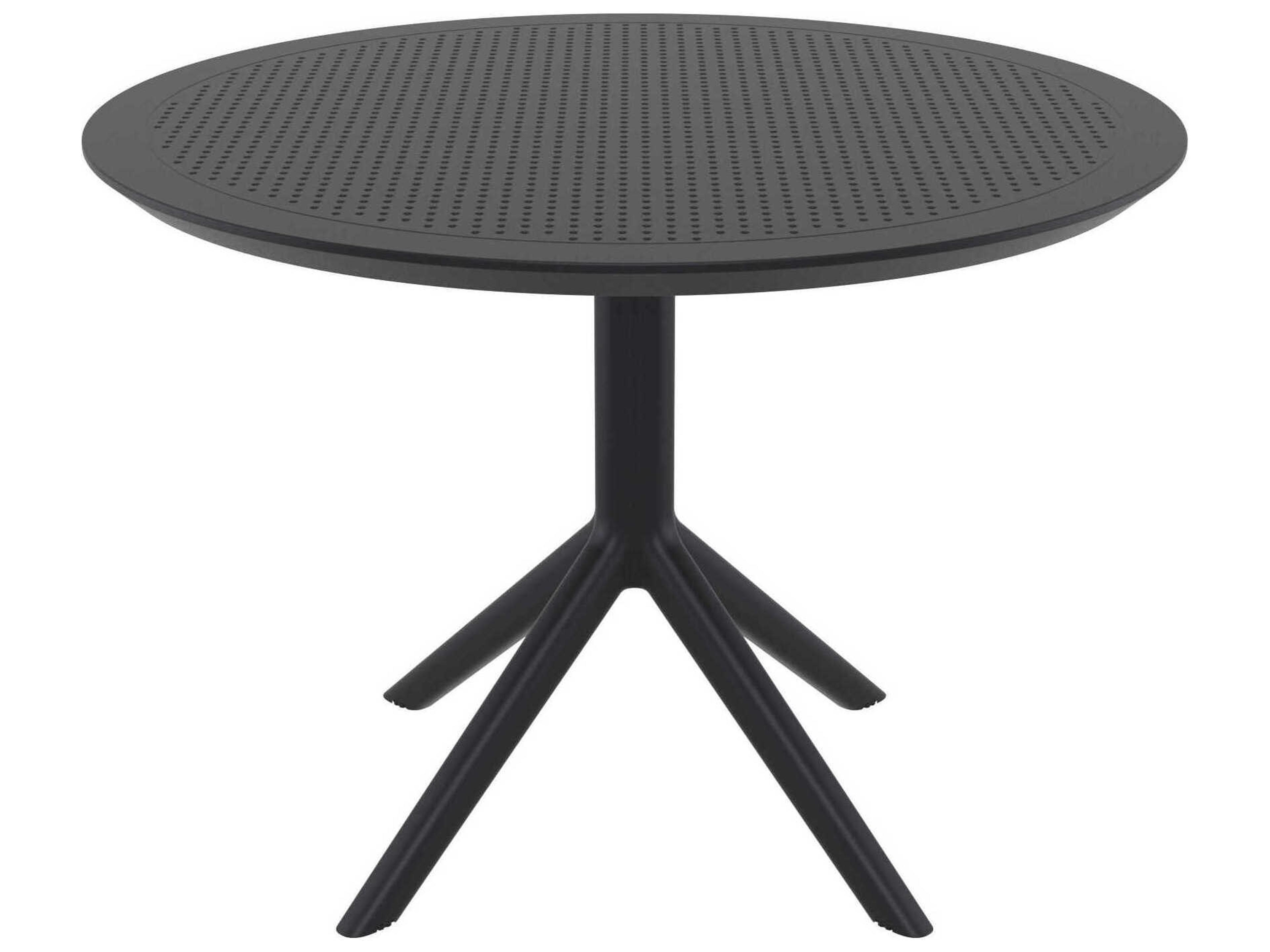 Sky Black Polypropylene Round Dining Table