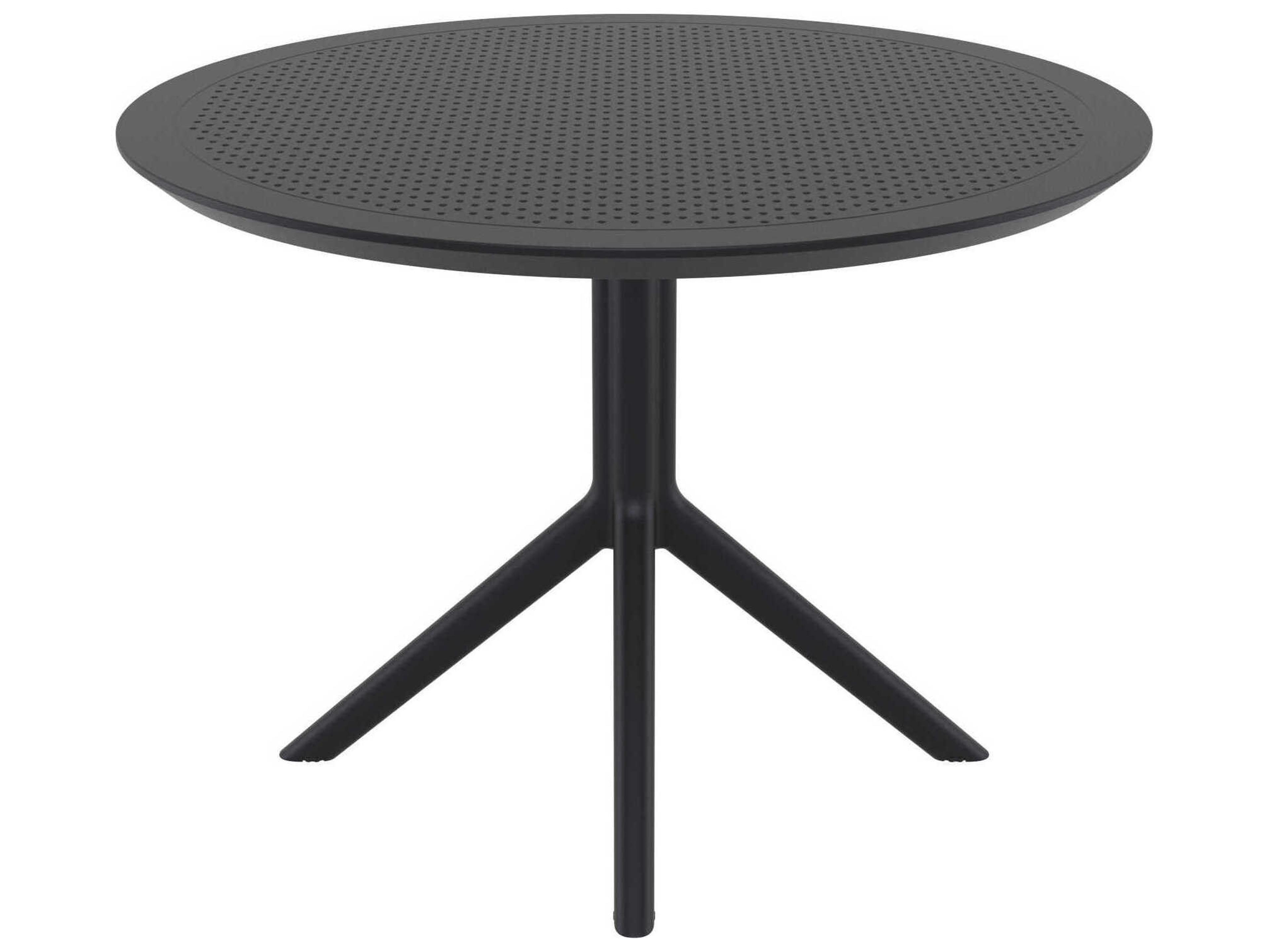 Compamia Sky Black Polypropylene Round Dining Table