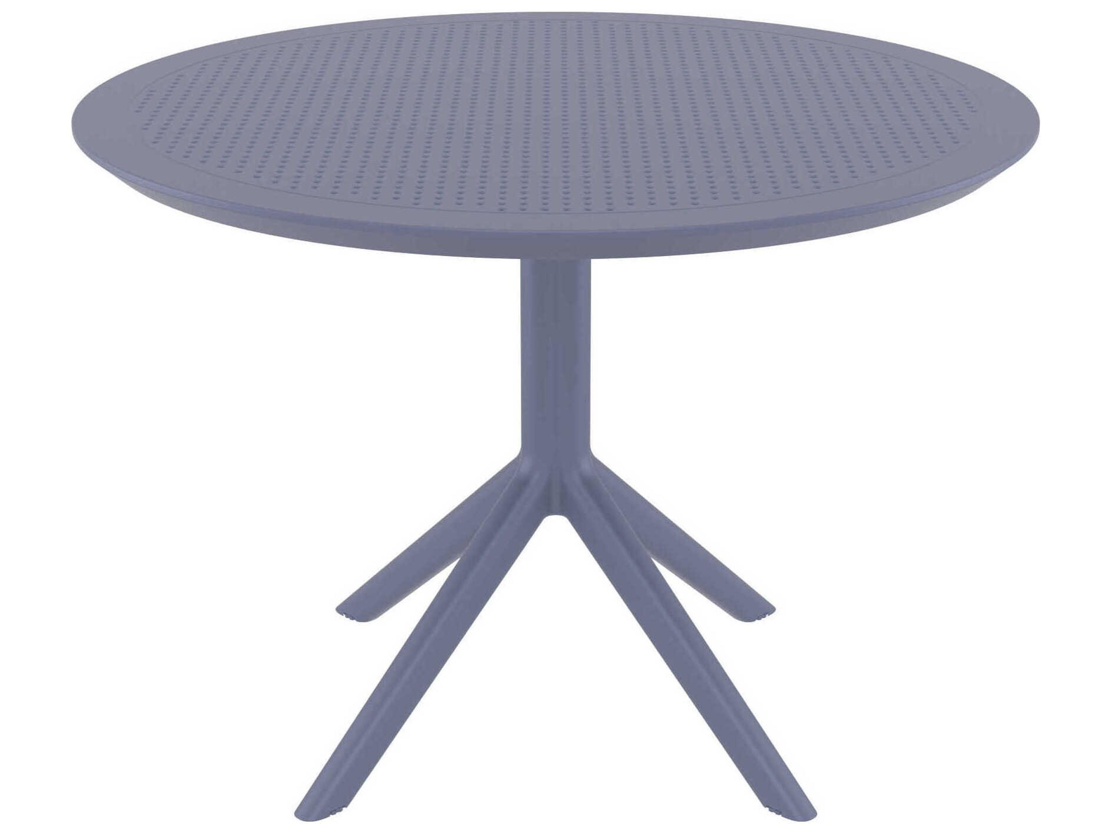 Sky Dark Gray Polypropylene Round Dining Table