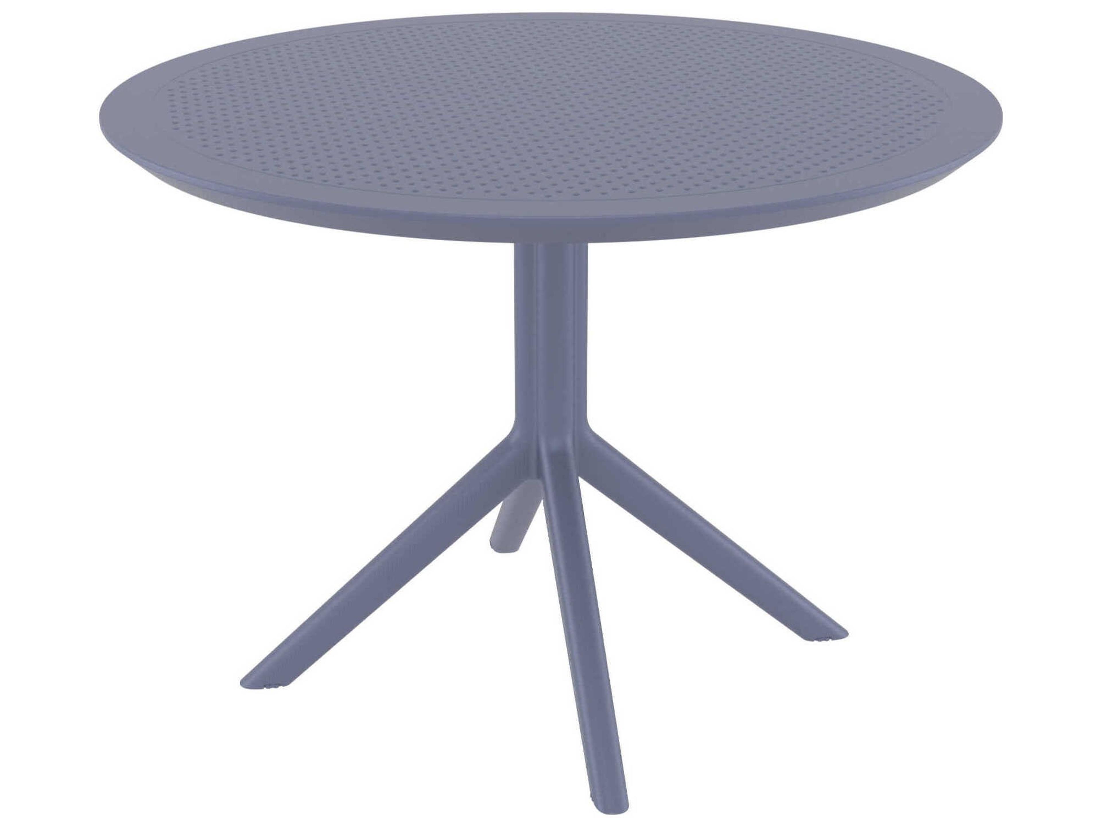 Compamia Sky Dark Gray Polypropylene Round Dining Table