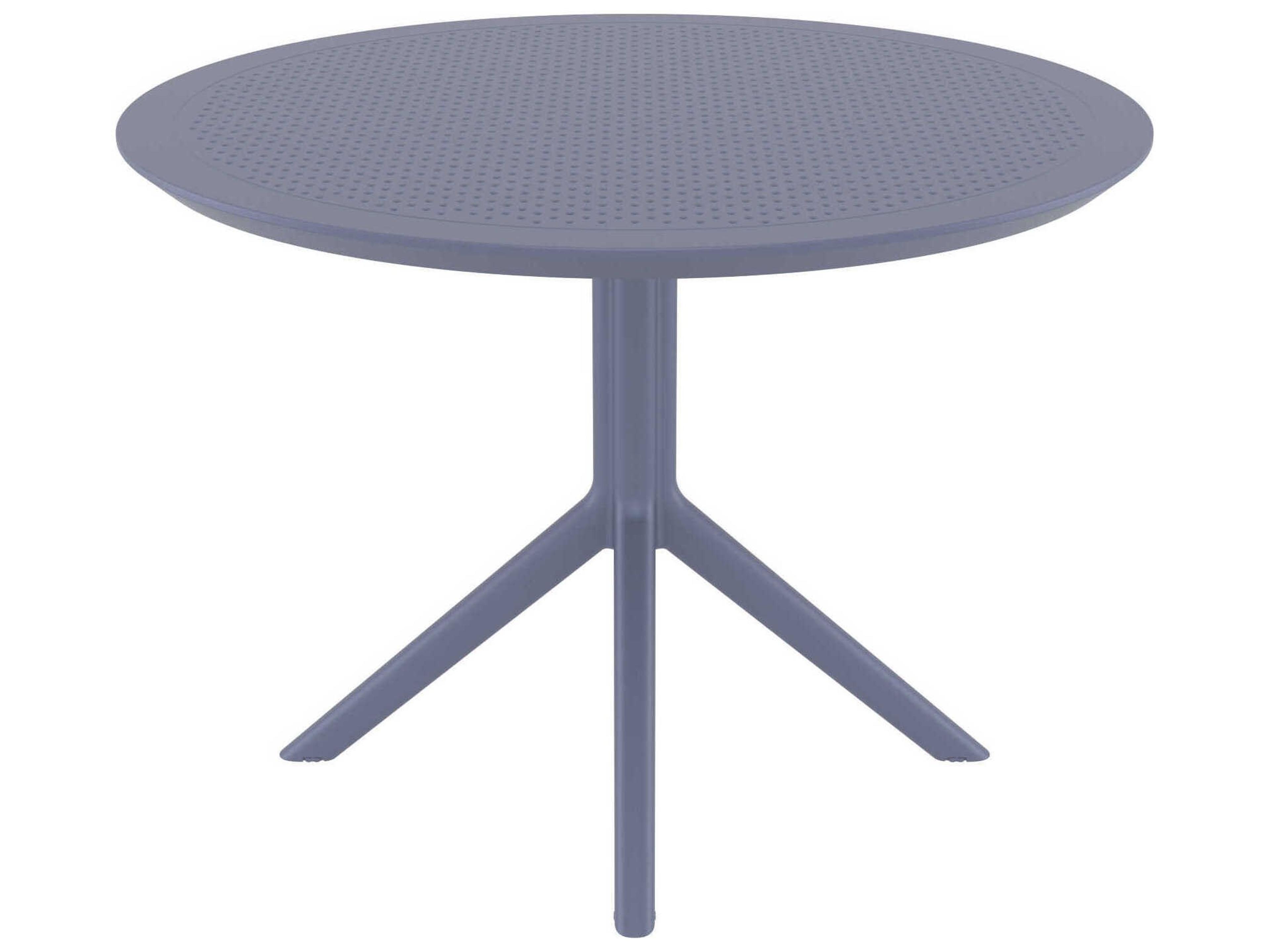 Compamia Sky Dark Gray Polypropylene Round Dining Table