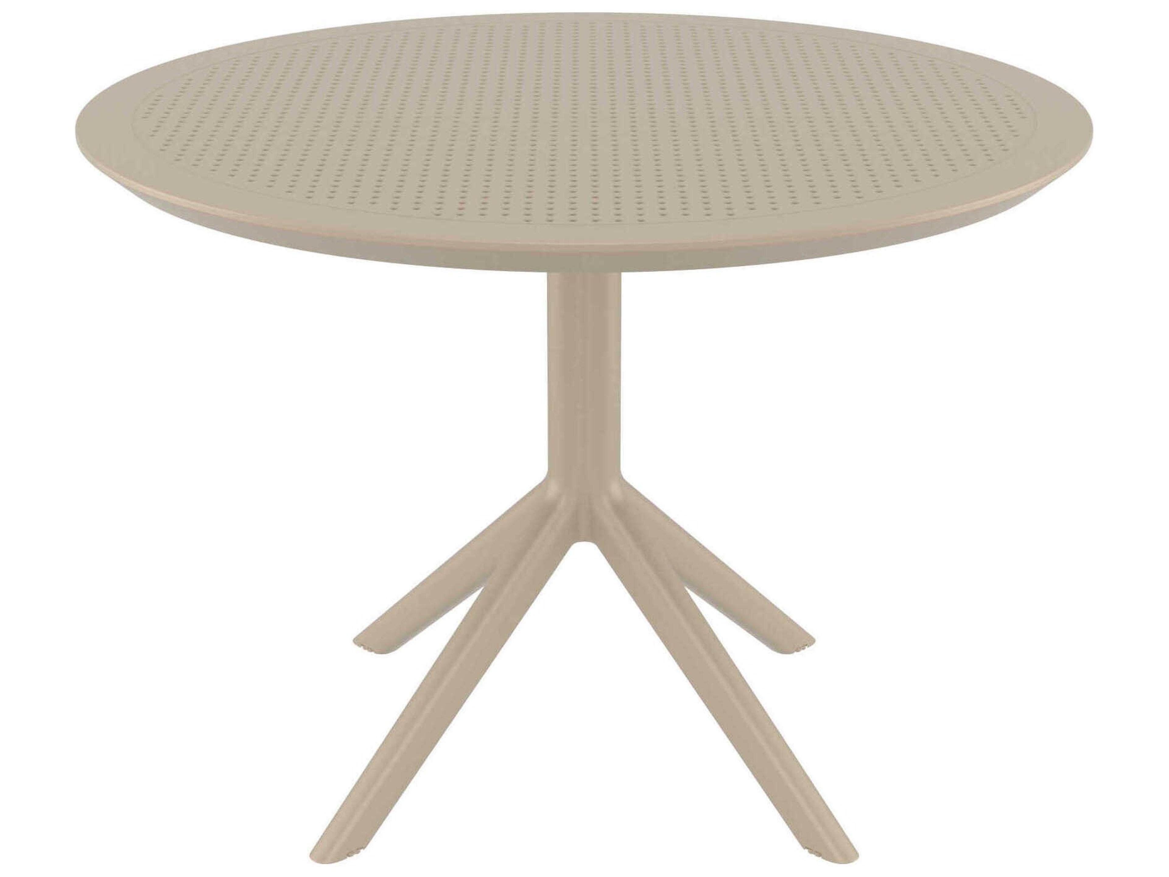 Sky Taupe Polypropylene Round Dining Table