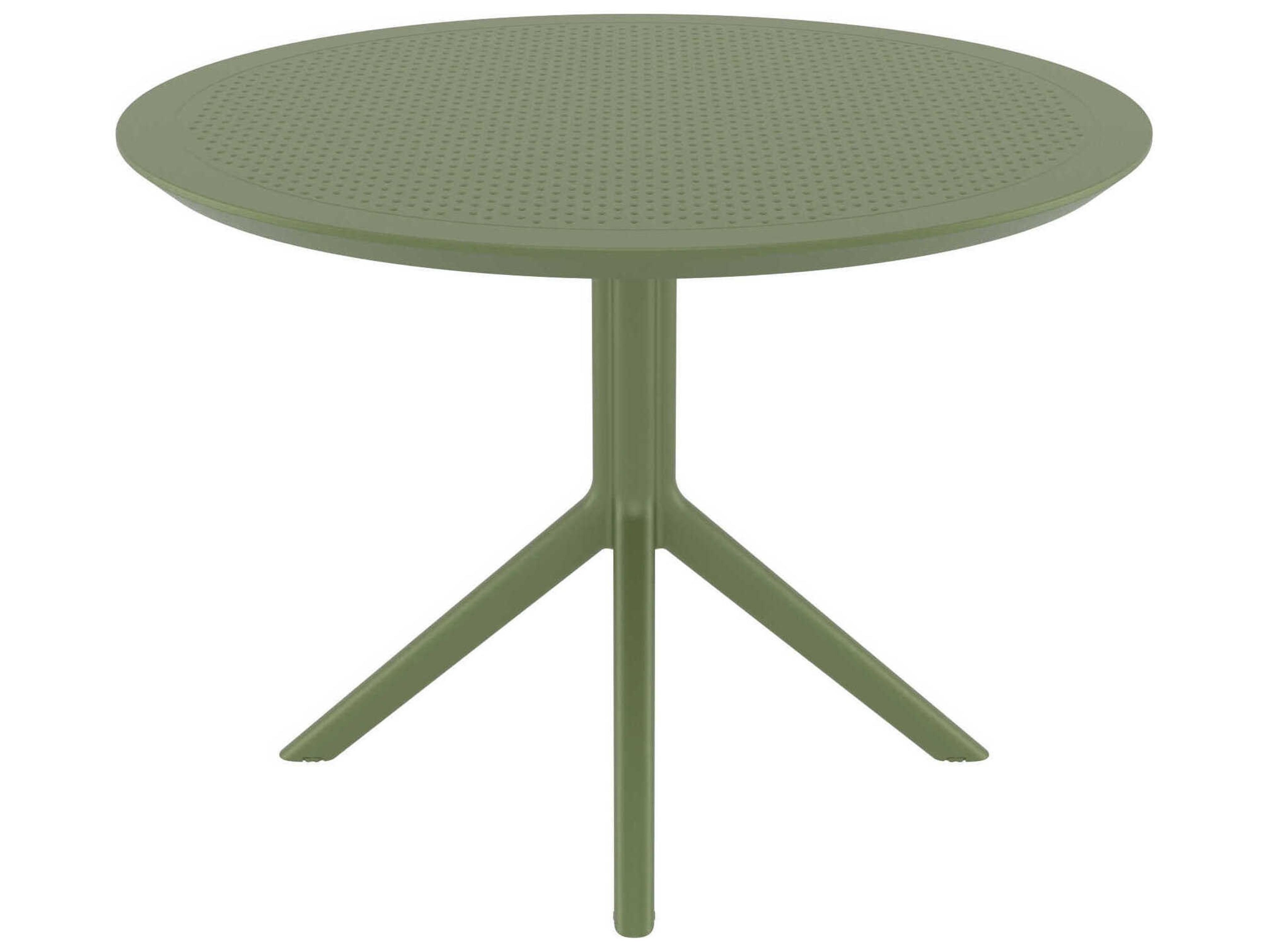 Compamia Sky Olive Green Polypropylene Round Dining Table