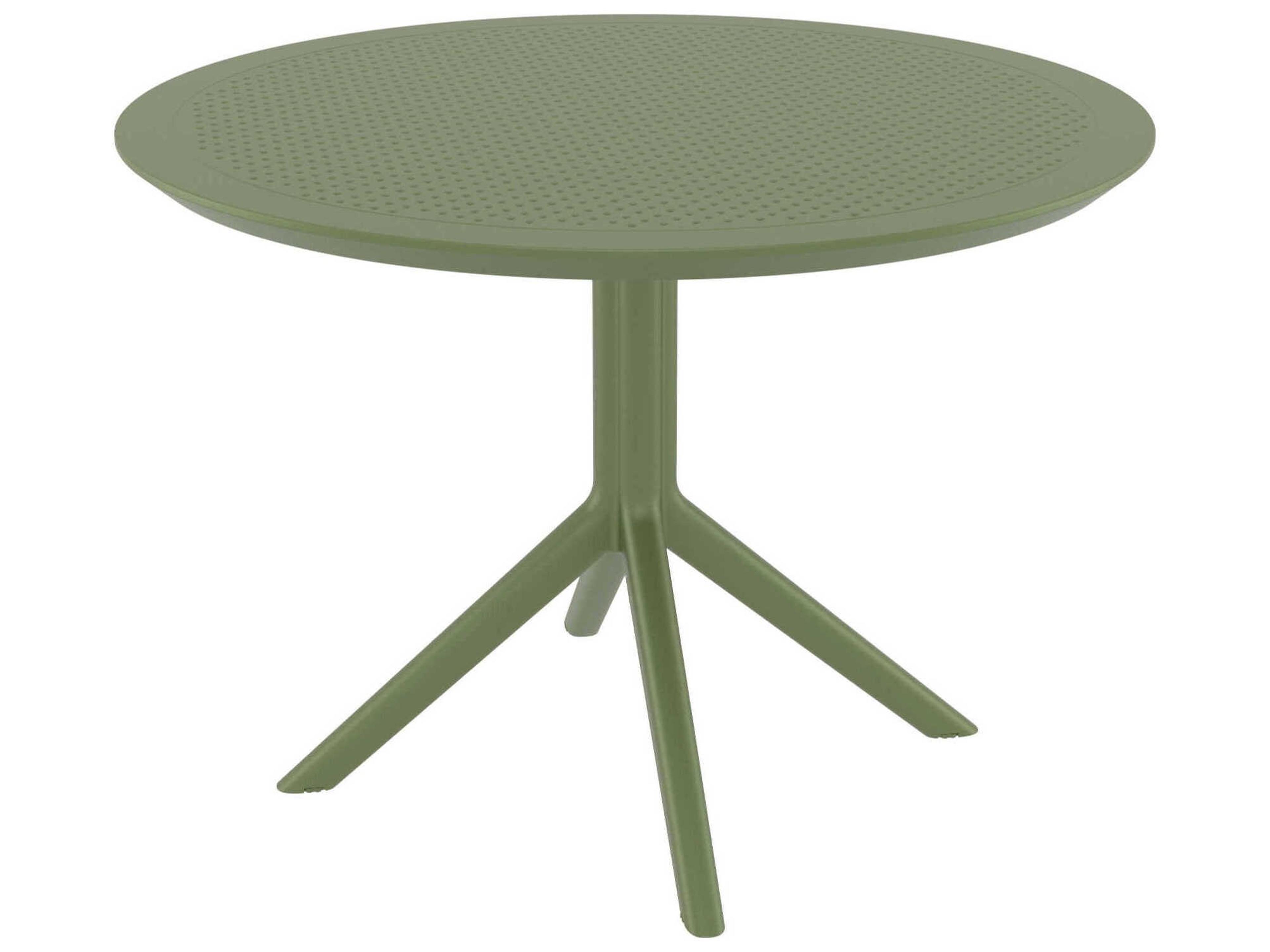 Compamia Sky Olive Green Polypropylene Round Dining Table