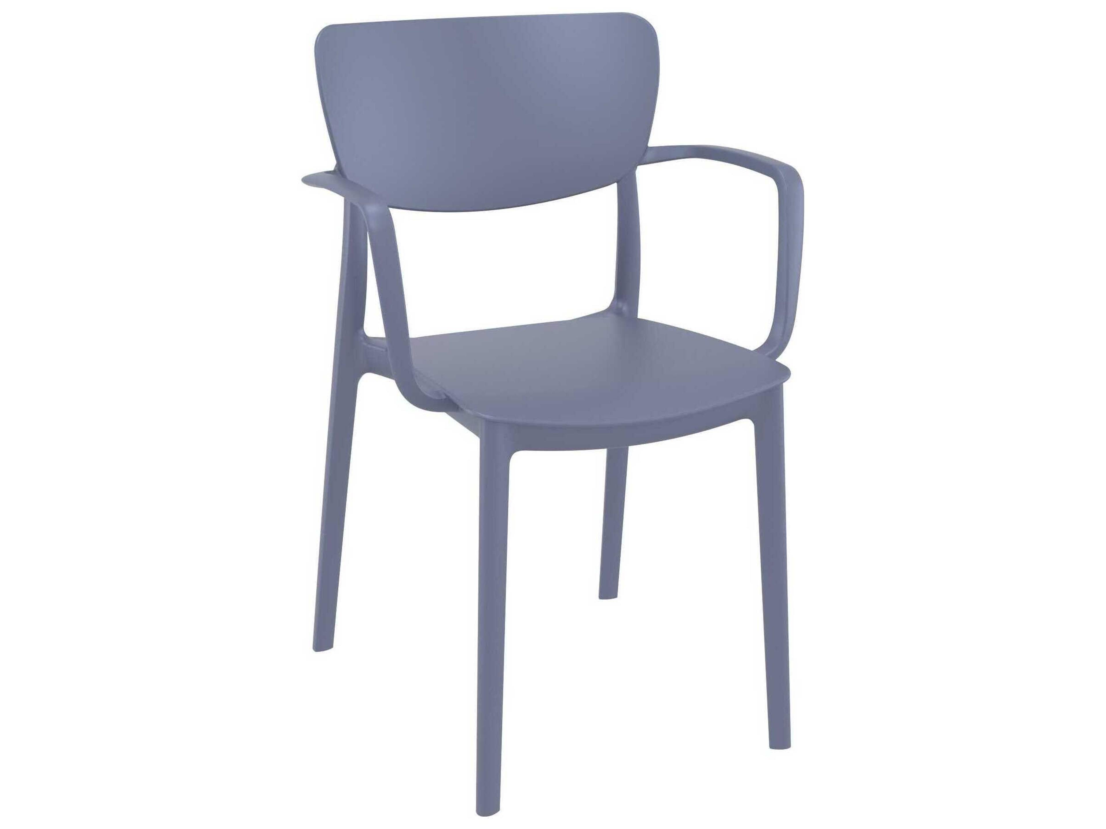 Lisa Dark Gray Polypropylene Resin Dining Chair