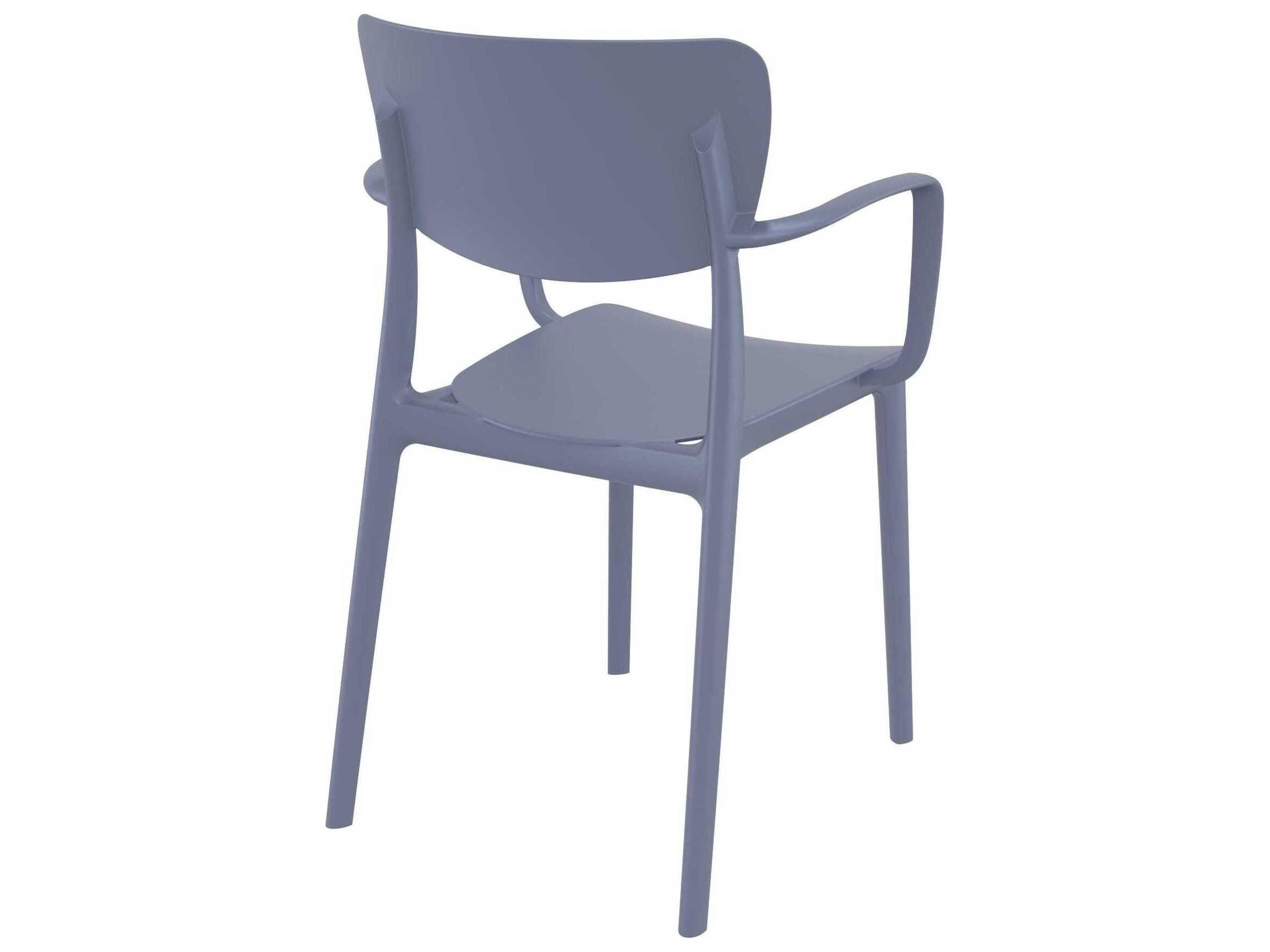 Compamia Lisa Dark Gray Polypropylene Resin Dining Chair
