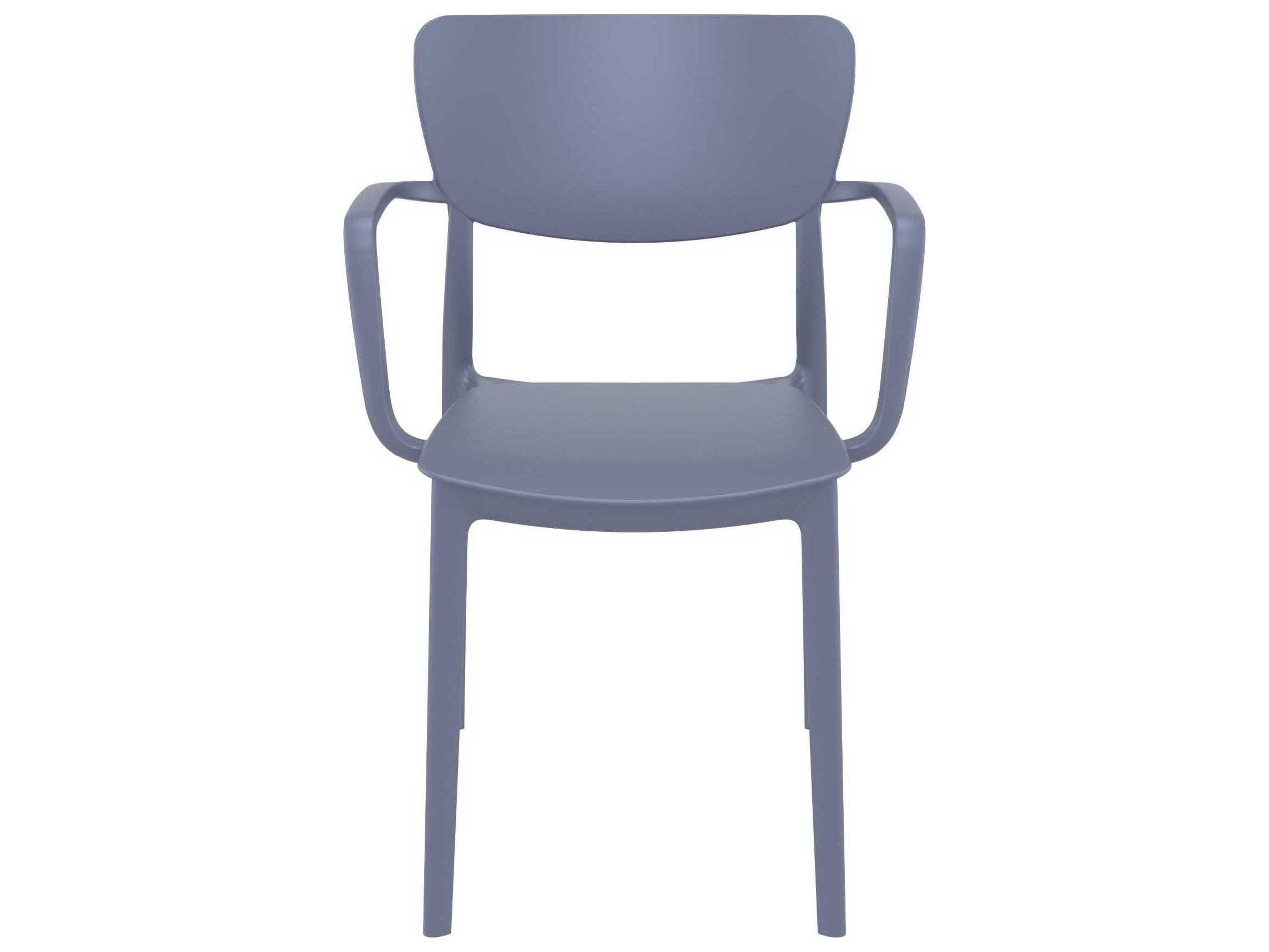 Compamia Lisa Dark Gray Polypropylene Resin Dining Chair