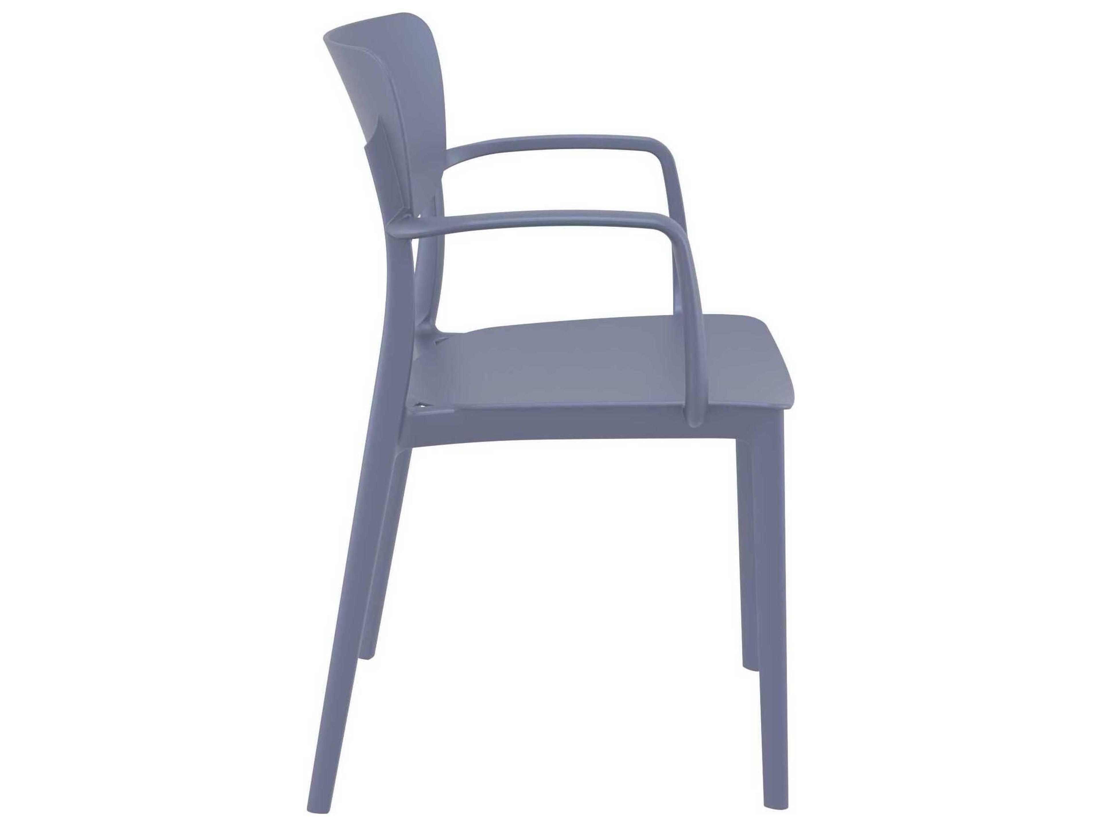 Compamia Lisa Dark Gray Polypropylene Resin Dining Chair
