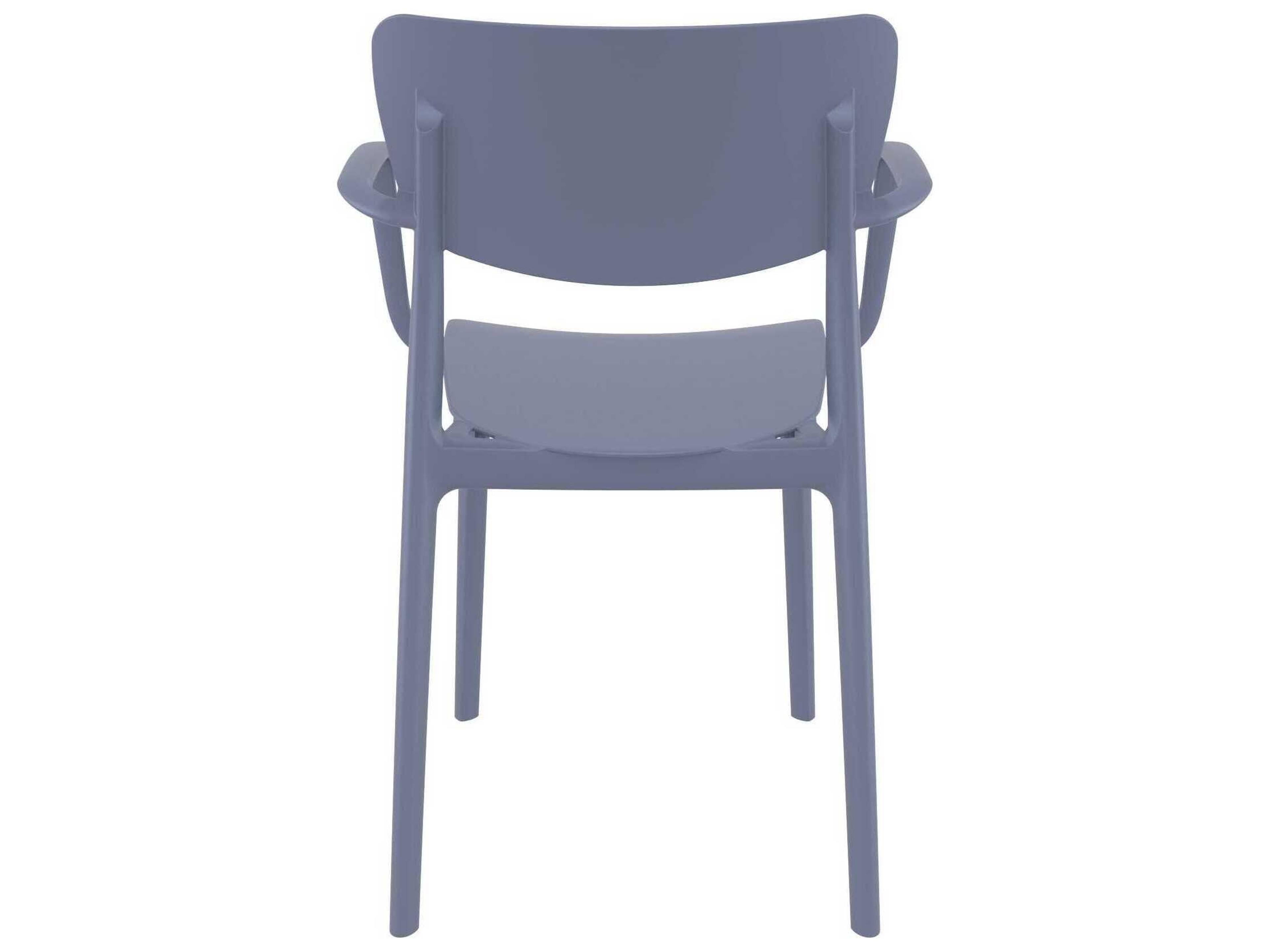 Compamia Lisa Dark Gray Polypropylene Resin Dining Chair