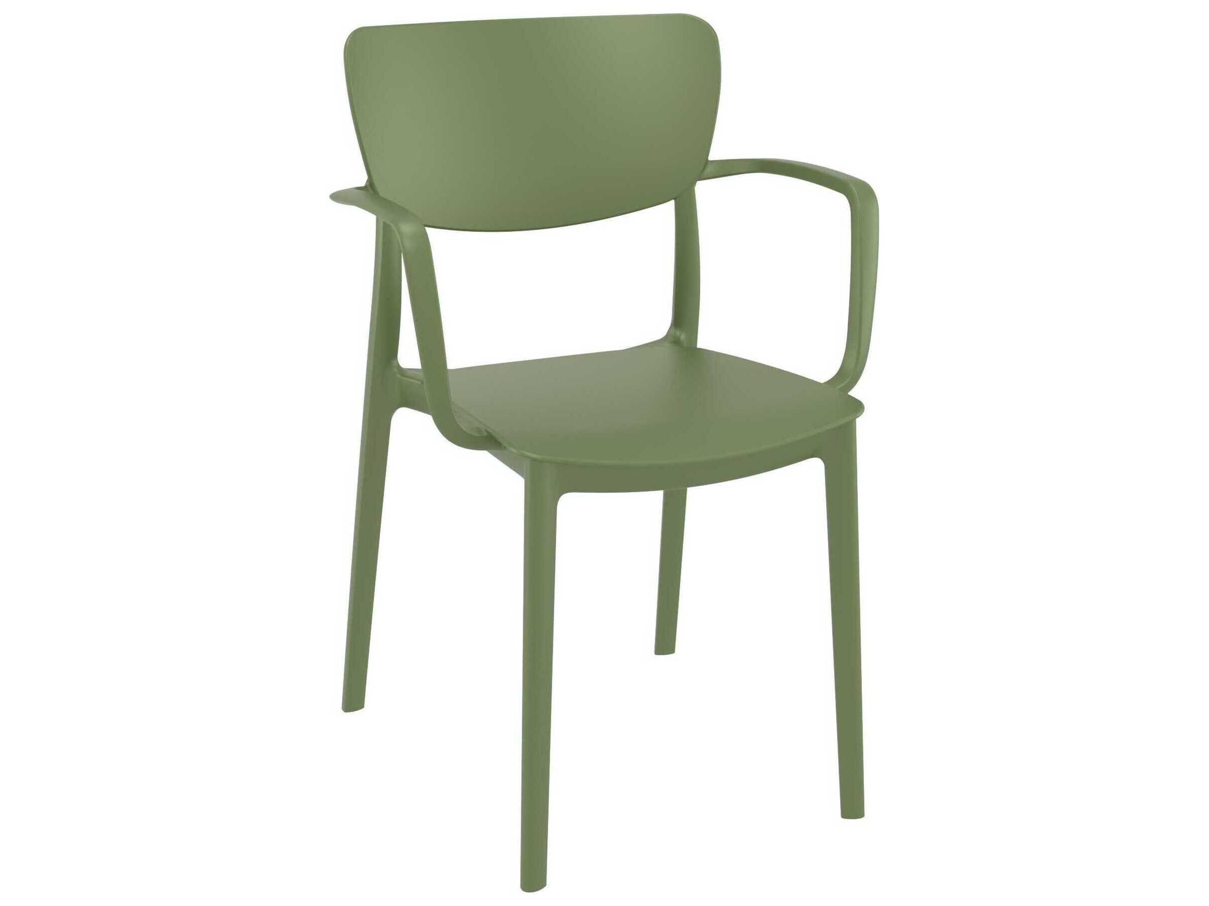 Lisa Olive Green Polypropylene Resin Dining Chair