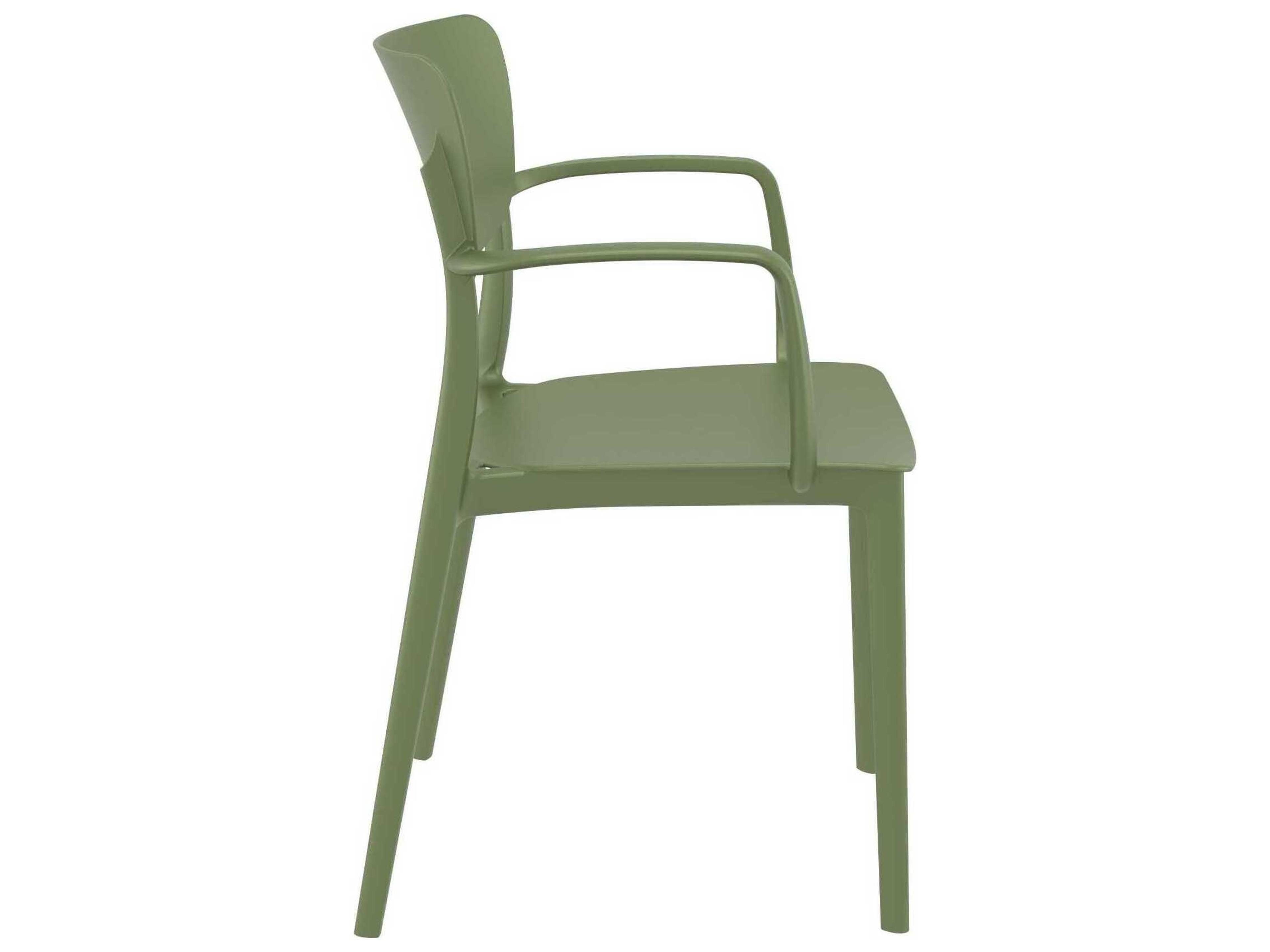 Compamia Lisa Olive Green Polypropylene Resin Dining Chair