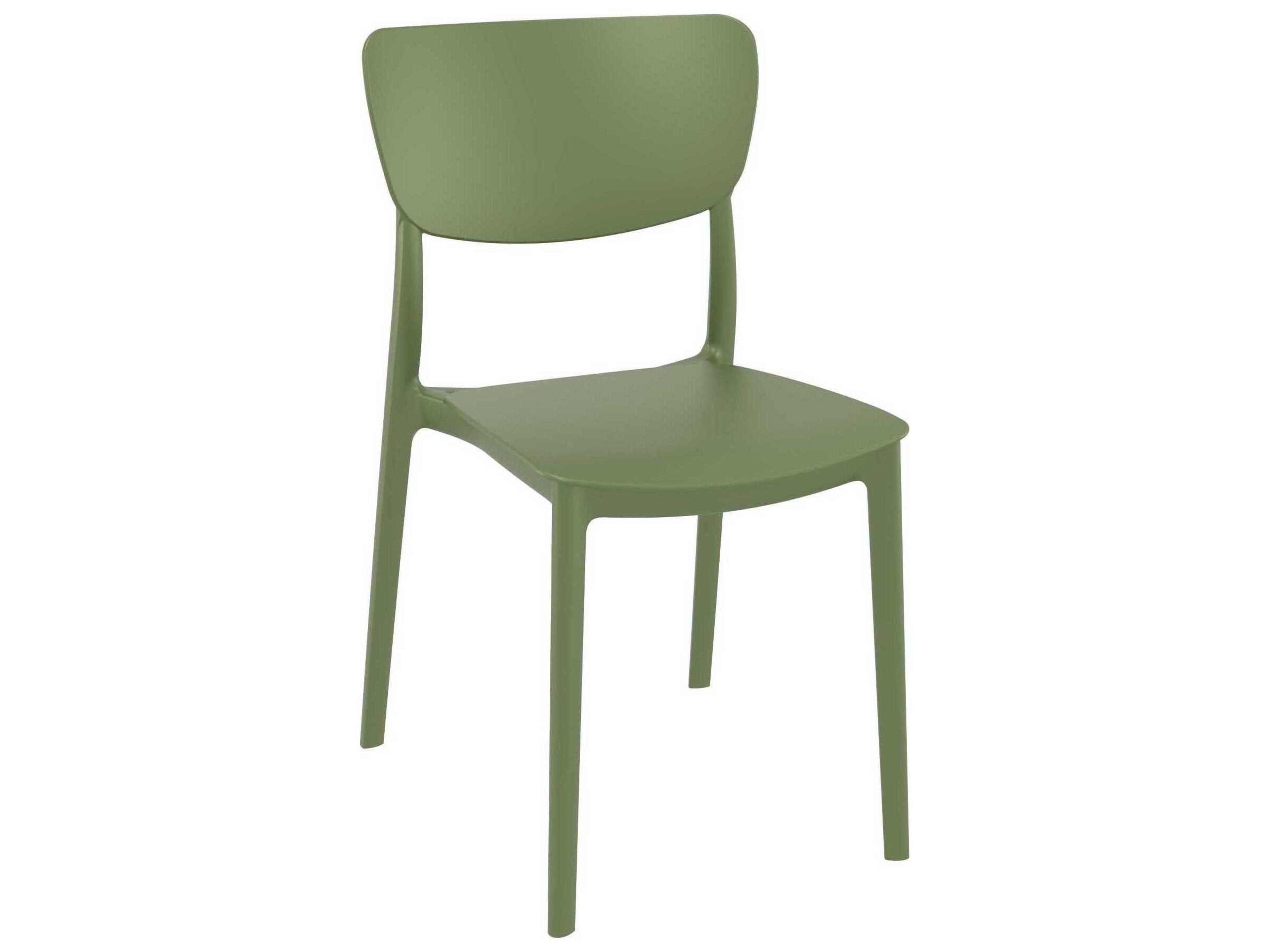 Monna Olive Green Resin Dining Chair